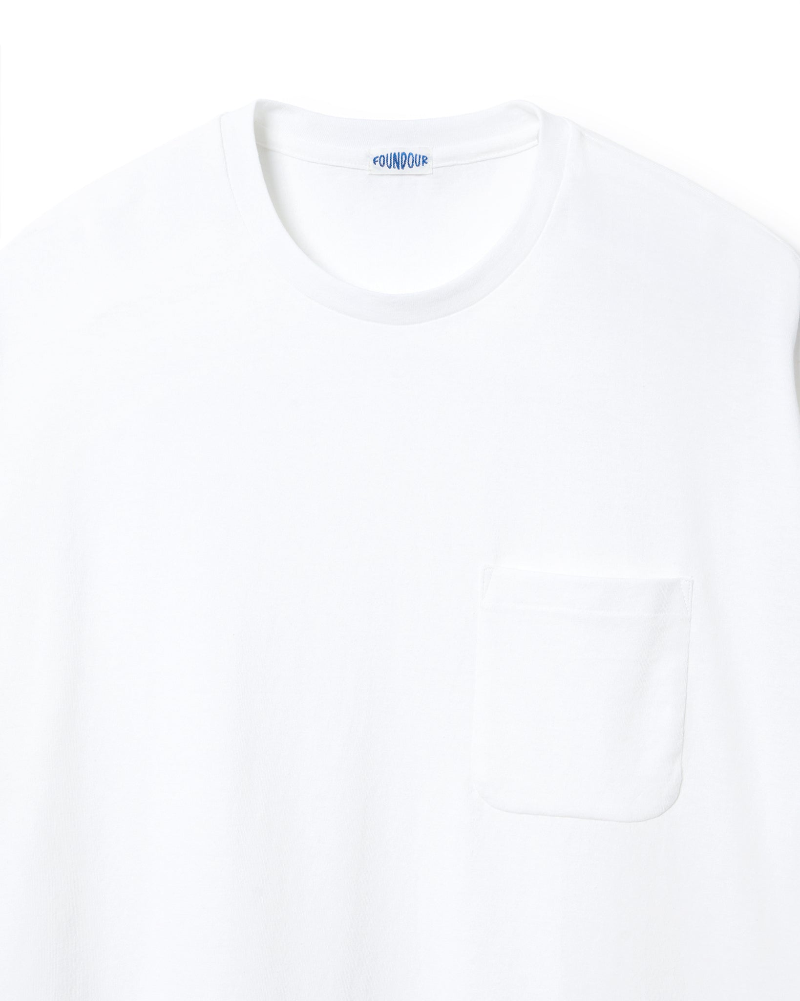 FOUNDOUR COTTON LONG SLEEVE POCKET TEE WHITE(ファウンダコットンロングスリーブポケットロングスリーブTシャツホワイト)|ONLINE BOUTIQUE(オンラインブティック)