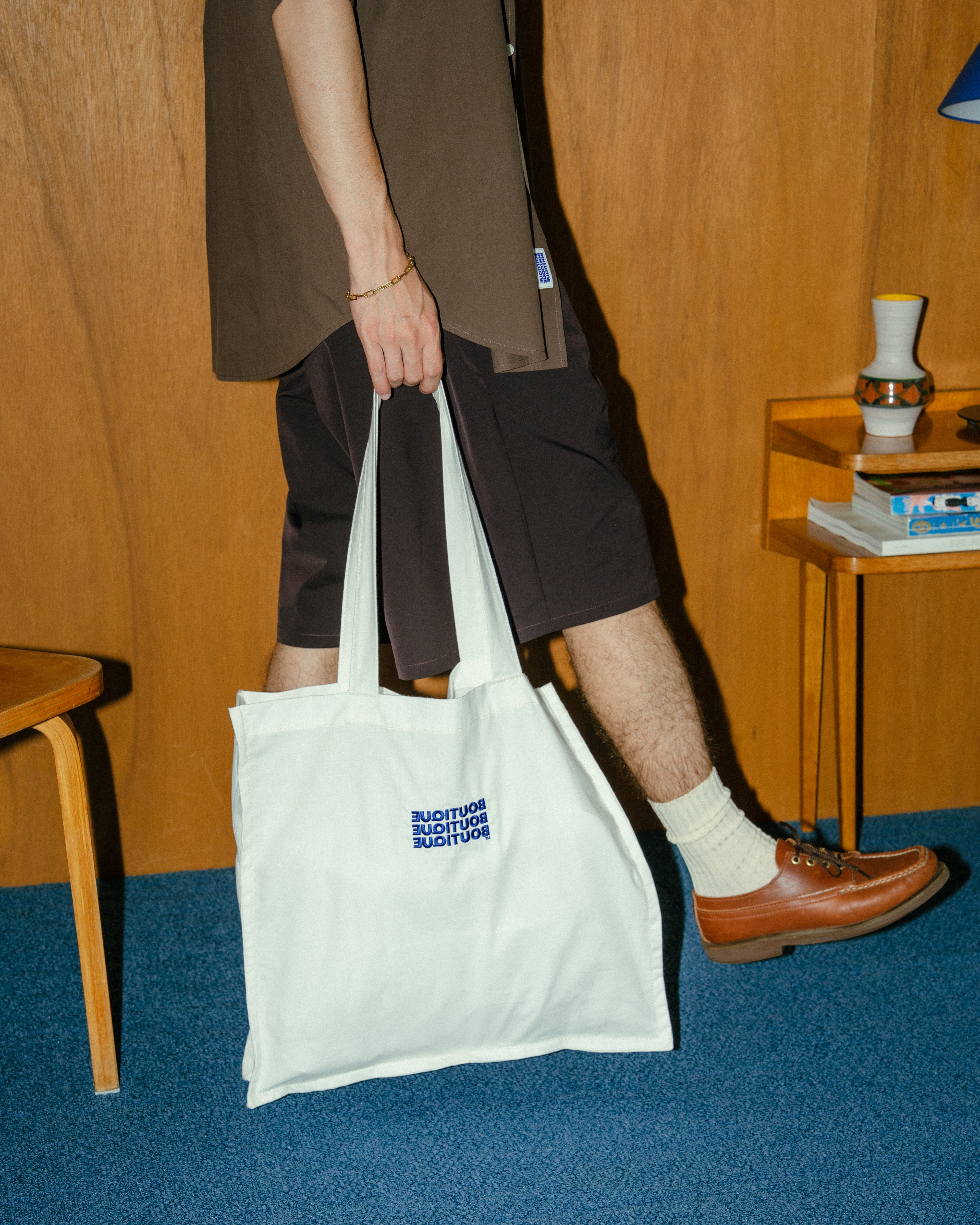 BOUTIQUE FABRIC TOTE BAG WHITE(ブティックファブリックトートバッグホワイト)|ONLINE BOUTIQUE(オンラインブティック)