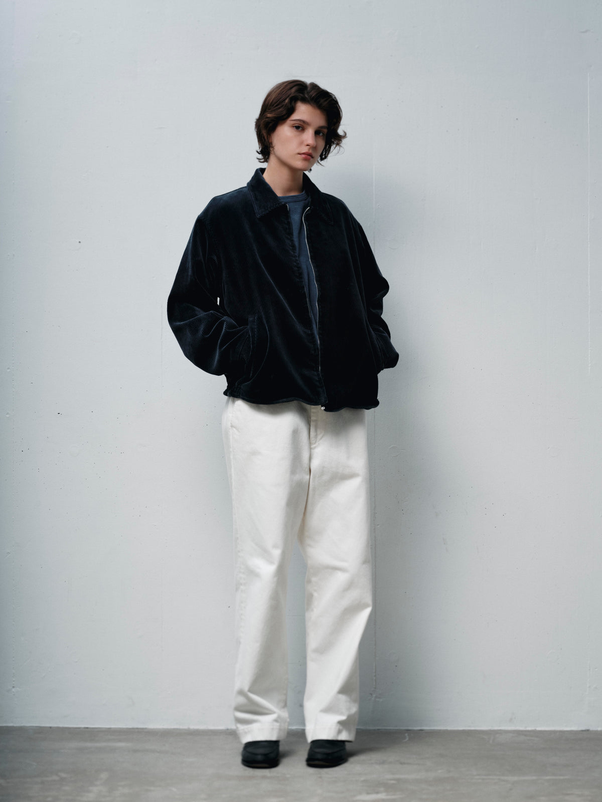 FOUNDOUR COTTON CORDUROY ZIP UP BLOUSON BLACK(ファウンダコットンコーデュロイジップアップブルゾンブラック)|ONLINE BOUTIQUE(オンラインブティック)