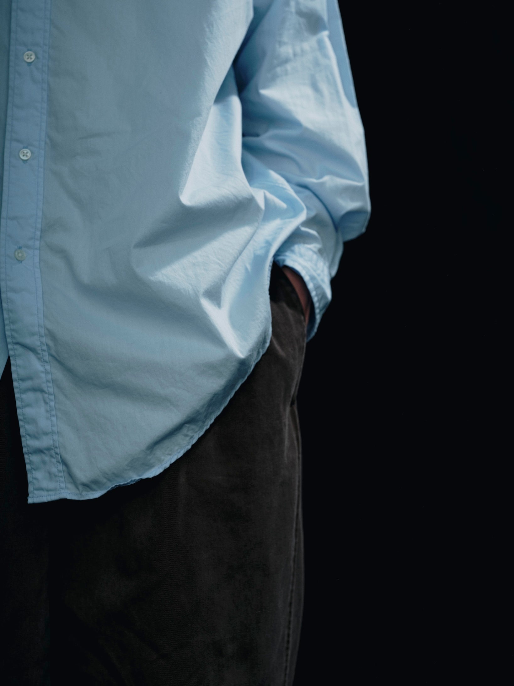 FOUNDOUR COTTON BROAD REGULAR COLLAR SHIRT BLUE(ファウンダコットンブロードレギュラーカラーシャツブルー)|ONLINE BOUTIQUE(オンラインブティック)