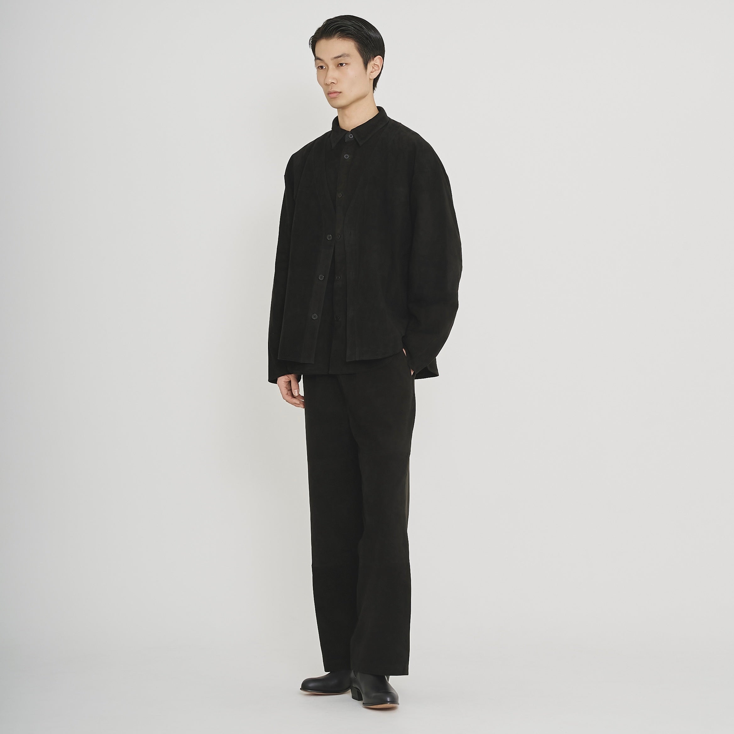 Morphee × BOUTIQUE  SUEDE BLACK SHIRT(モルフェ×ブティックスエードブラックシャツ)|ONLINE BOUTIQUE(オンラインブティック)