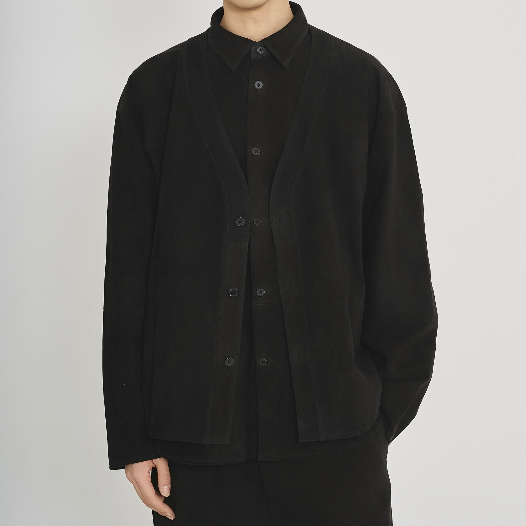 Morphee × BOUTIQUE  SUEDE BLACK SHIRT(モルフェ×ブティックスエードブラックシャツ)|ONLINE BOUTIQUE(オンラインブティック)
