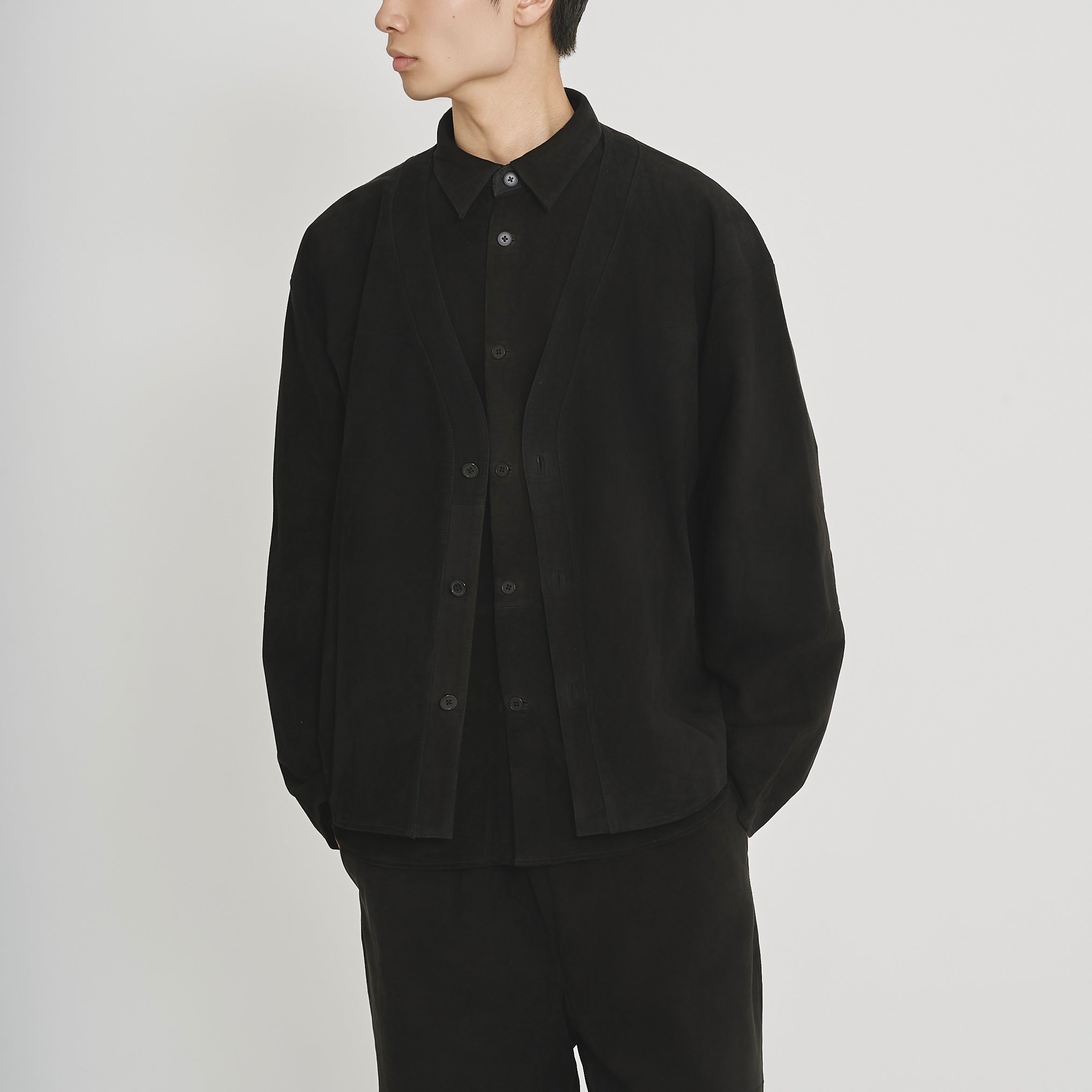 Morphee × BOUTIQUE  SUEDE BLACK SHIRT(モルフェ×ブティックスエードブラックシャツ)|ONLINE BOUTIQUE(オンラインブティック)