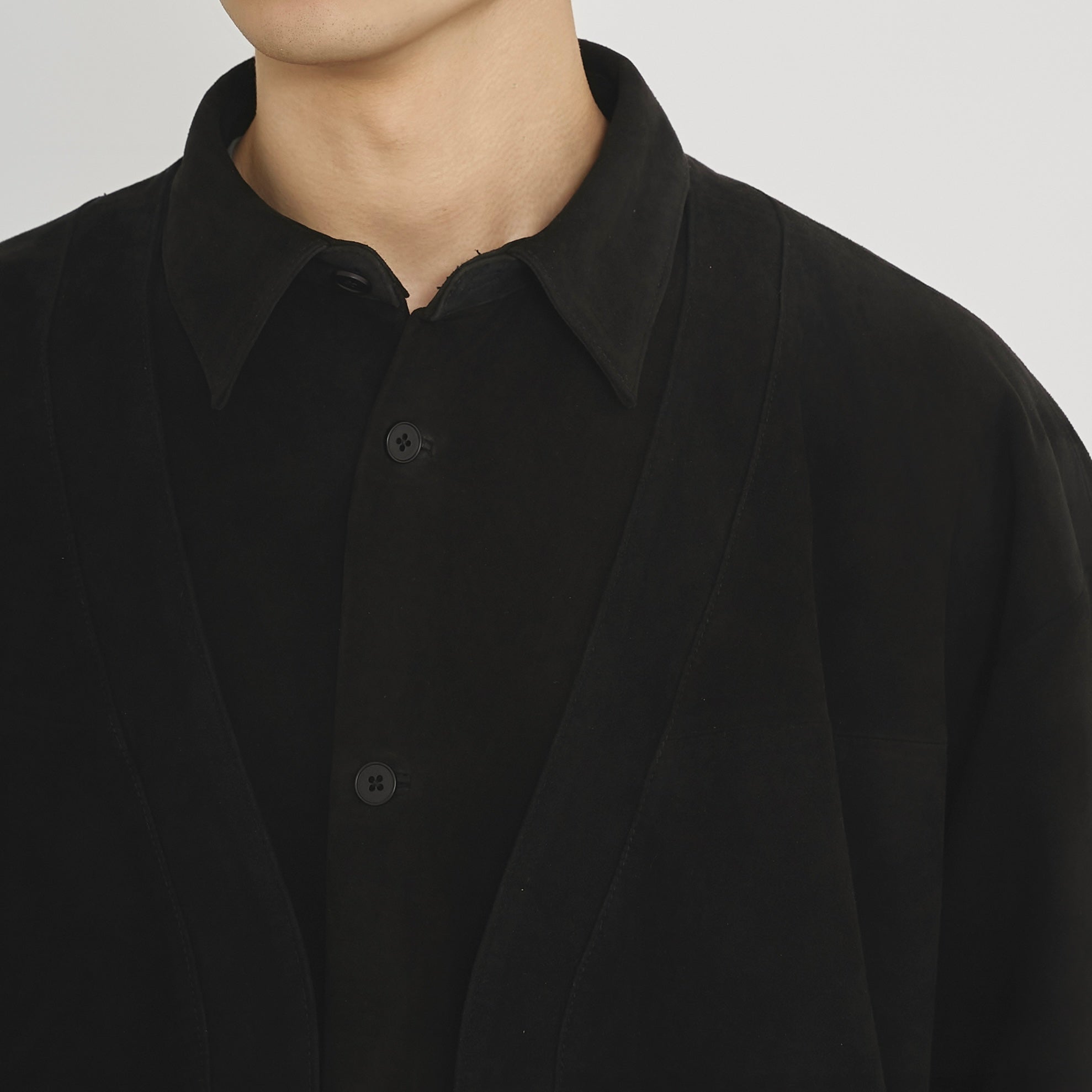 Morphee × BOUTIQUE  SUEDE BLACK SHIRT(モルフェ×ブティックスエードブラックシャツ)|ONLINE BOUTIQUE(オンラインブティック)