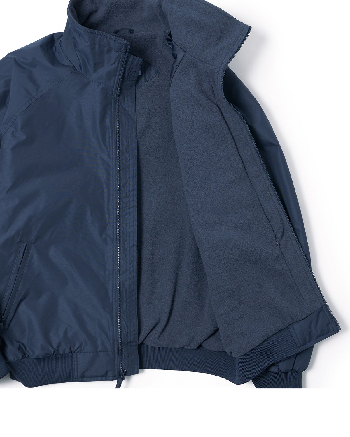 BOUTIQUE NYLON × FLEECE STAND COLLAR NAVY(ブティックナイロン×フリーススタンドカラージャケットネイビー)|ONLINE BOUTIQUE(オンラインブティック)