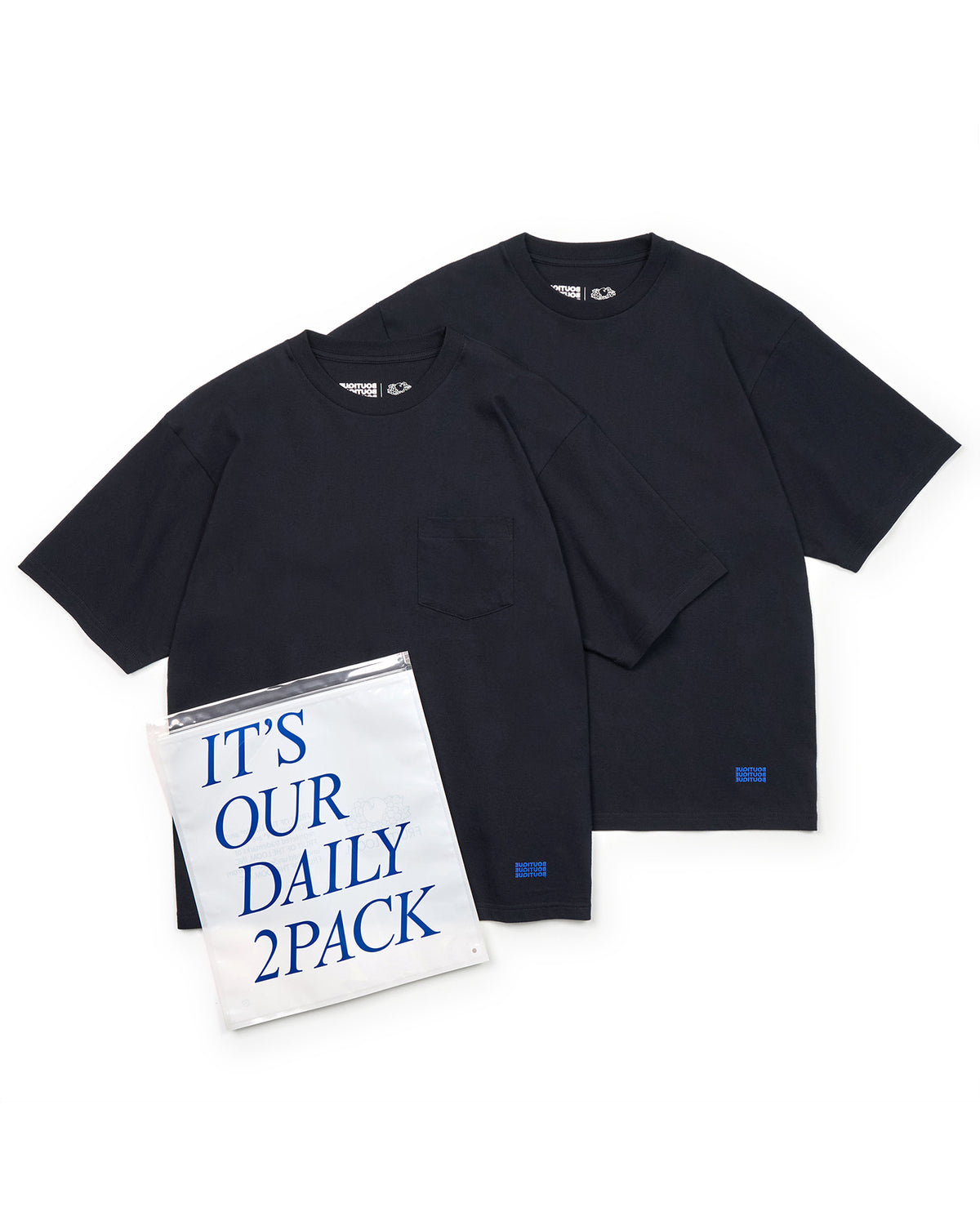 BOUTIQUE × FRUIT OF THE LOOM IT'S OUR DAILY 2PACK TEE NAVY