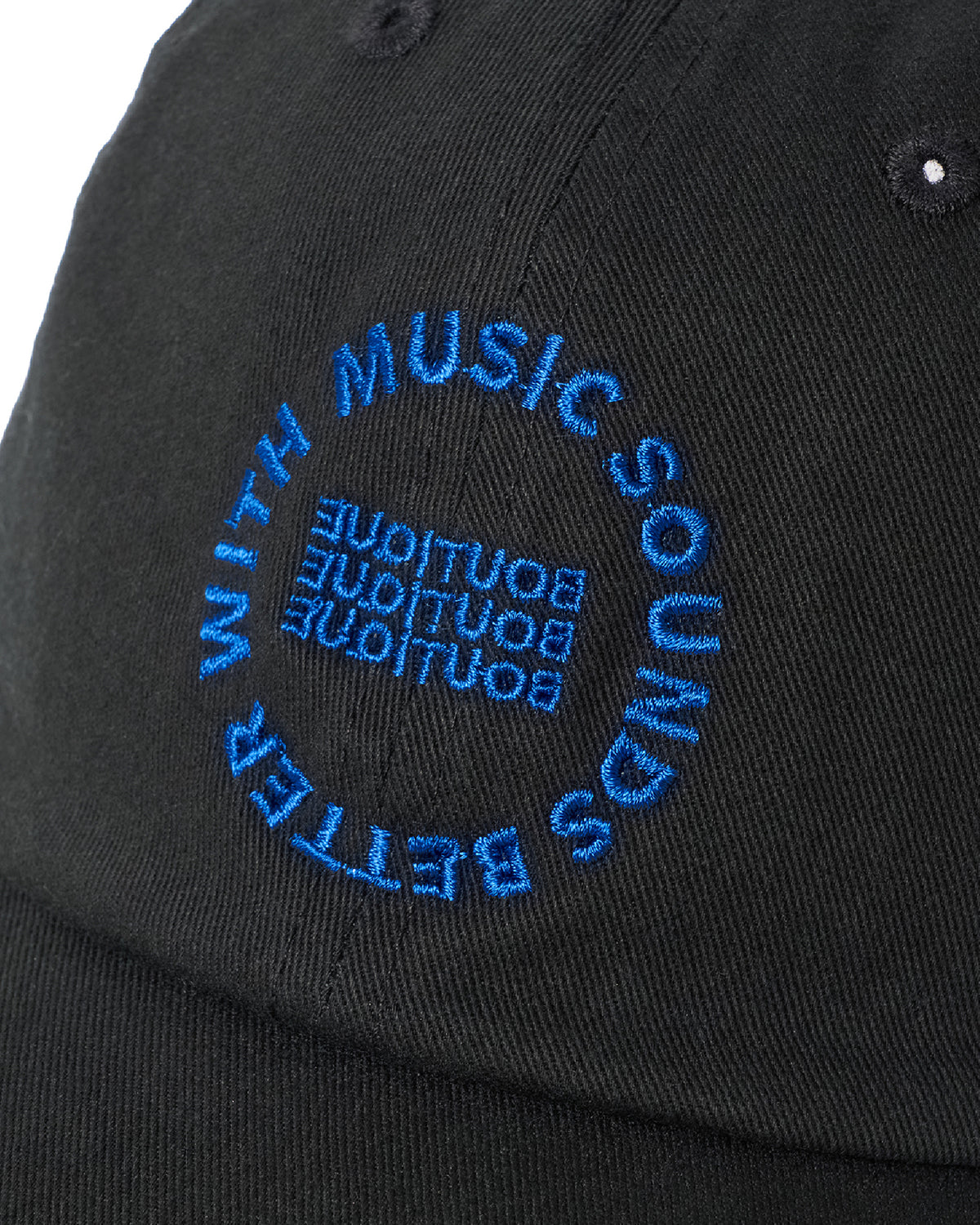 MUSIC SOUNDS BETTER WITH BOUTIQUE CAP BLACK(ミュージックサウンドベターウィズブティックキャップブラック)|ONLINE BOUTIQUE(オンラインブティック)