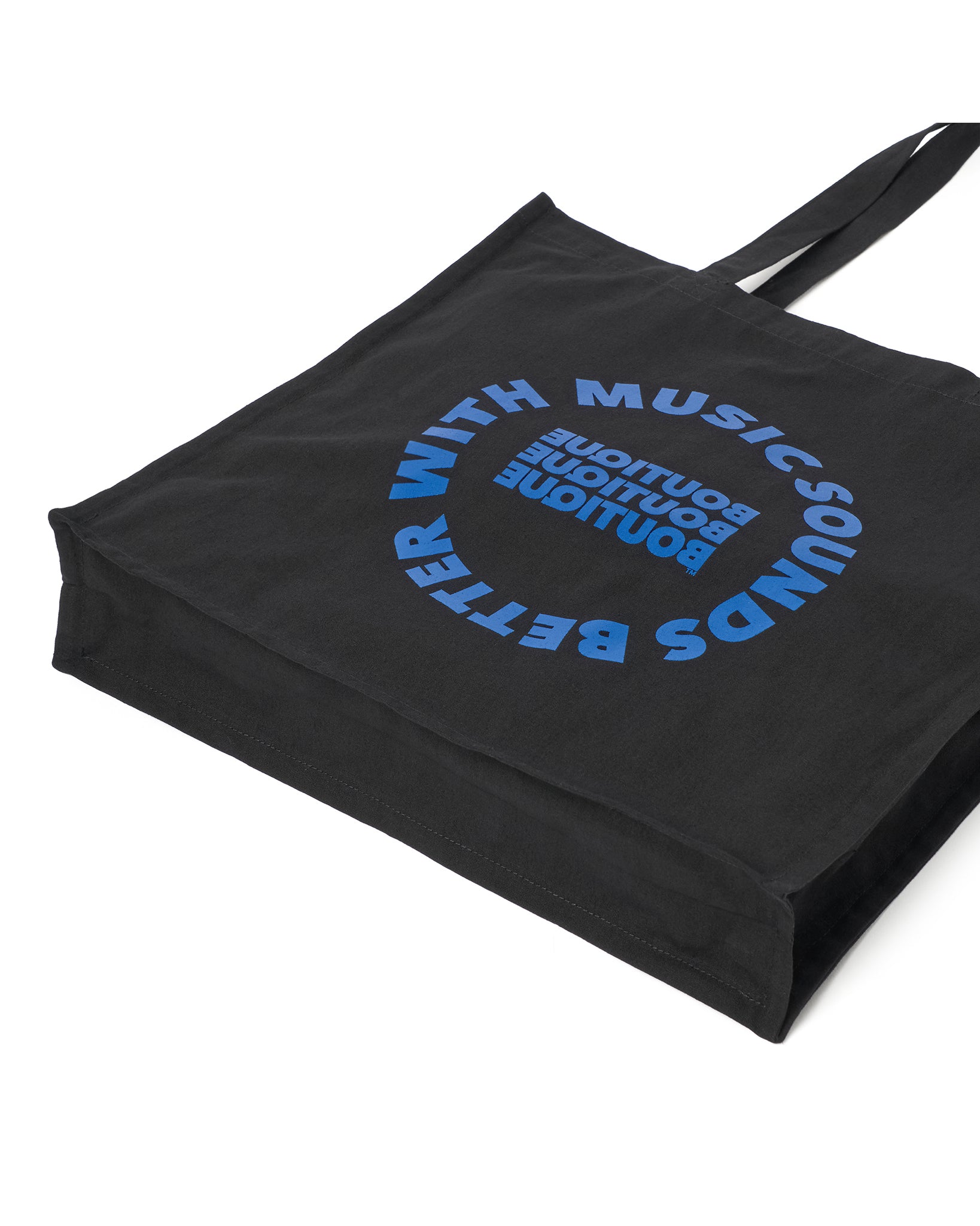 MUSIC SOUNDS BETTER WITH BOUTIQUE TOTE BAG BLACK(ミュージックサウンドベターウィズブティックトートバッグブラック)|ONLINE BOUTIQUE(オンラインブティック)
