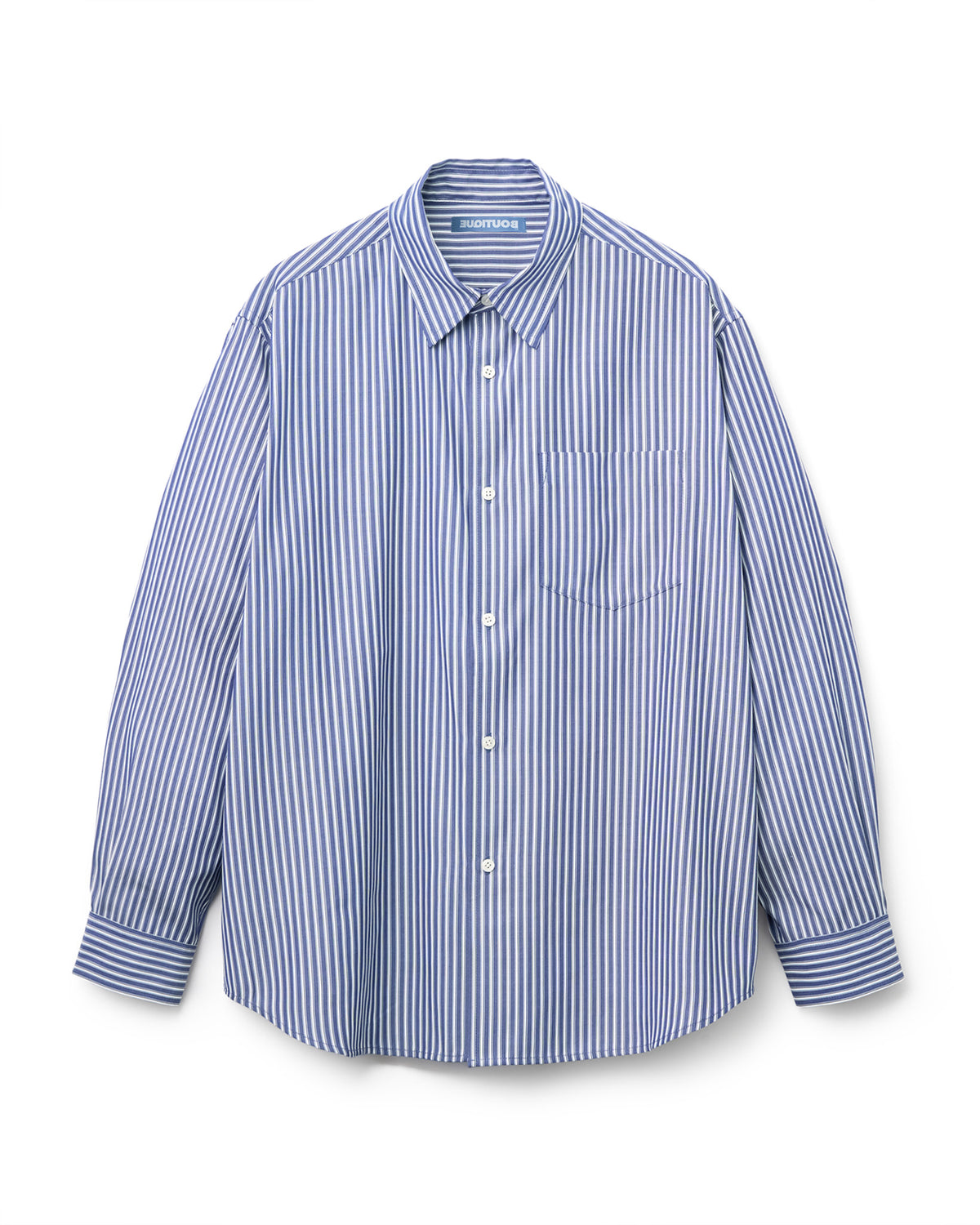 BOUTIQUE LONG SLEEVE BOX SHIRT NAVY STRIPE(ブティックロングスリーブボックスシャツネイビーストライプ)|ONLINE BOUTIQUE(オンラインブティック)