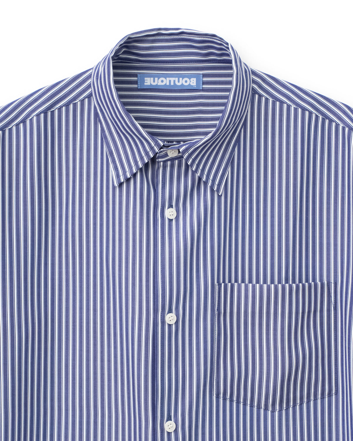 BOUTIQUE LONG SLEEVE BOX SHIRT NAVY STRIPE(ブティックロングスリーブボックスシャツネイビーストライプ)|ONLINE BOUTIQUE(オンラインブティック)