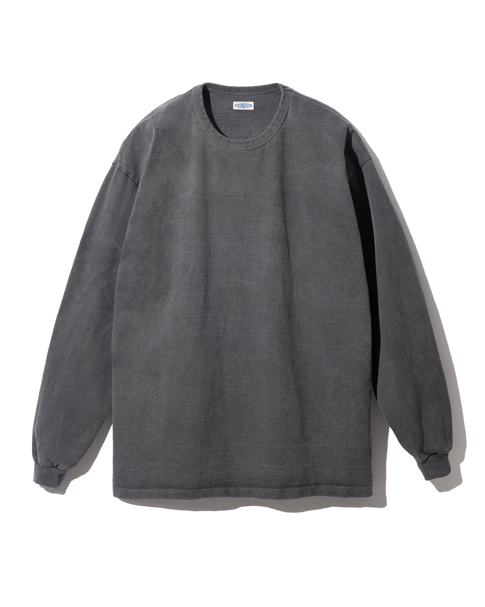 FOUNDOUR COTTON BD FADE LONG SLEEVE TEE BLACK(ファウンダコットンボタンダウンフェードロングスリーブTシャツブラック)|ONLINE BOUTIQUE(オンラインブティック)
