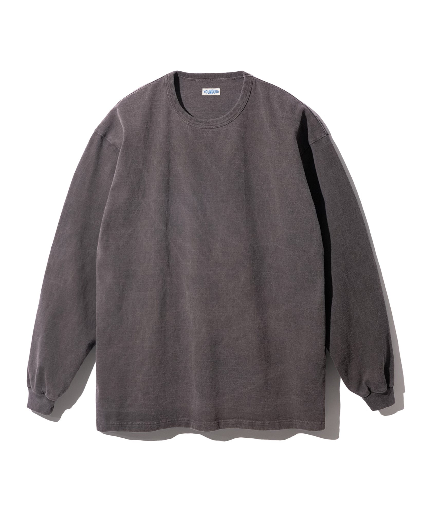FOUNDOUR COTTON BD FADE LONG SLEEVE TEE BROWN(ファウンダコットンボタンダウンフェードロングスリーブTシャツブラウン)|ONLINE BOUTIQUE(オンラインブティック)