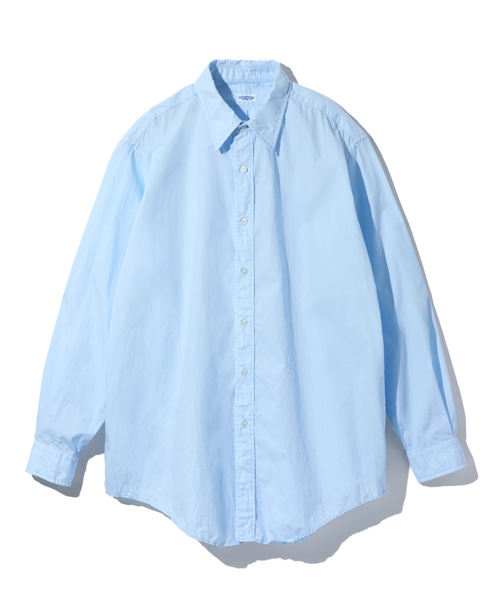FOUNDOUR COTTON BROAD REGULAR COLLAR SHIRT BLUE(ファウンダコットンブロードレギュラーカラーシャツブルー)|ONLINE BOUTIQUE(オンラインブティック)