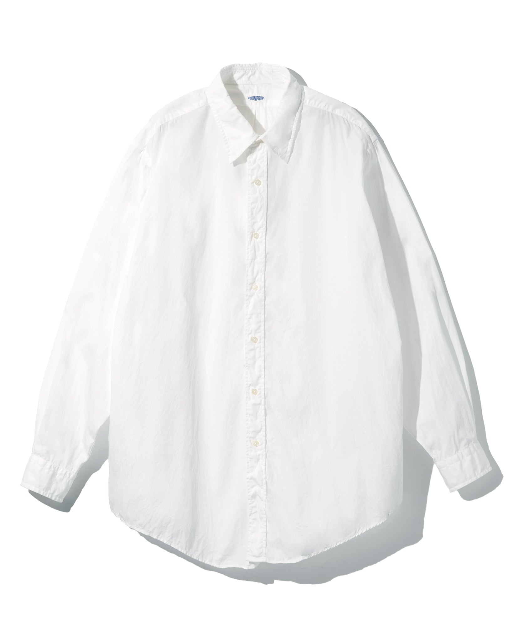 FOUNDOUR COTTON BROAD REGULAR COLLAR SHIRT WHITE(ファウンダコットンブロードレギュラーカラーシャツホワイト)|ONLINE BOUTIQUE(オンラインブティック)