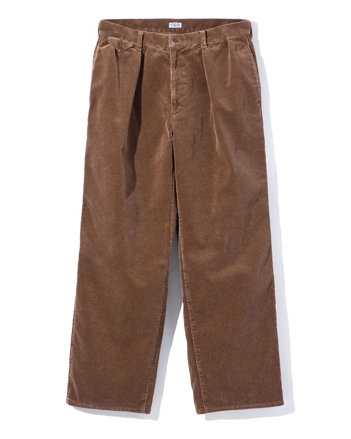 FOUNDOUR COTTON CORDUROY WIDE TUCK TROUSERS BROWN(ファウンダコットンコーデュロイワイドタックトラウザーブラウン)|ONLINE BOUTIQUE(オンラインブティック)