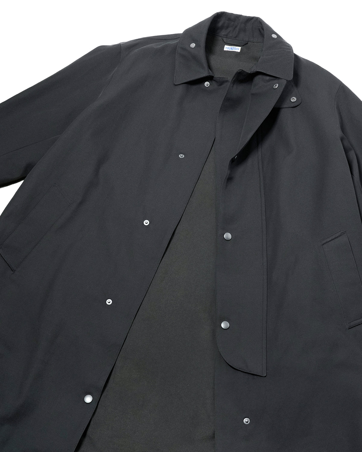FOUNDOUR COTTON VISCOSE OVERCOAT BLACK(ファウンダコットンコーデュロイビスコースオーバーコートブラック)|ONLINE BOUTIQUE(オンラインブティック)