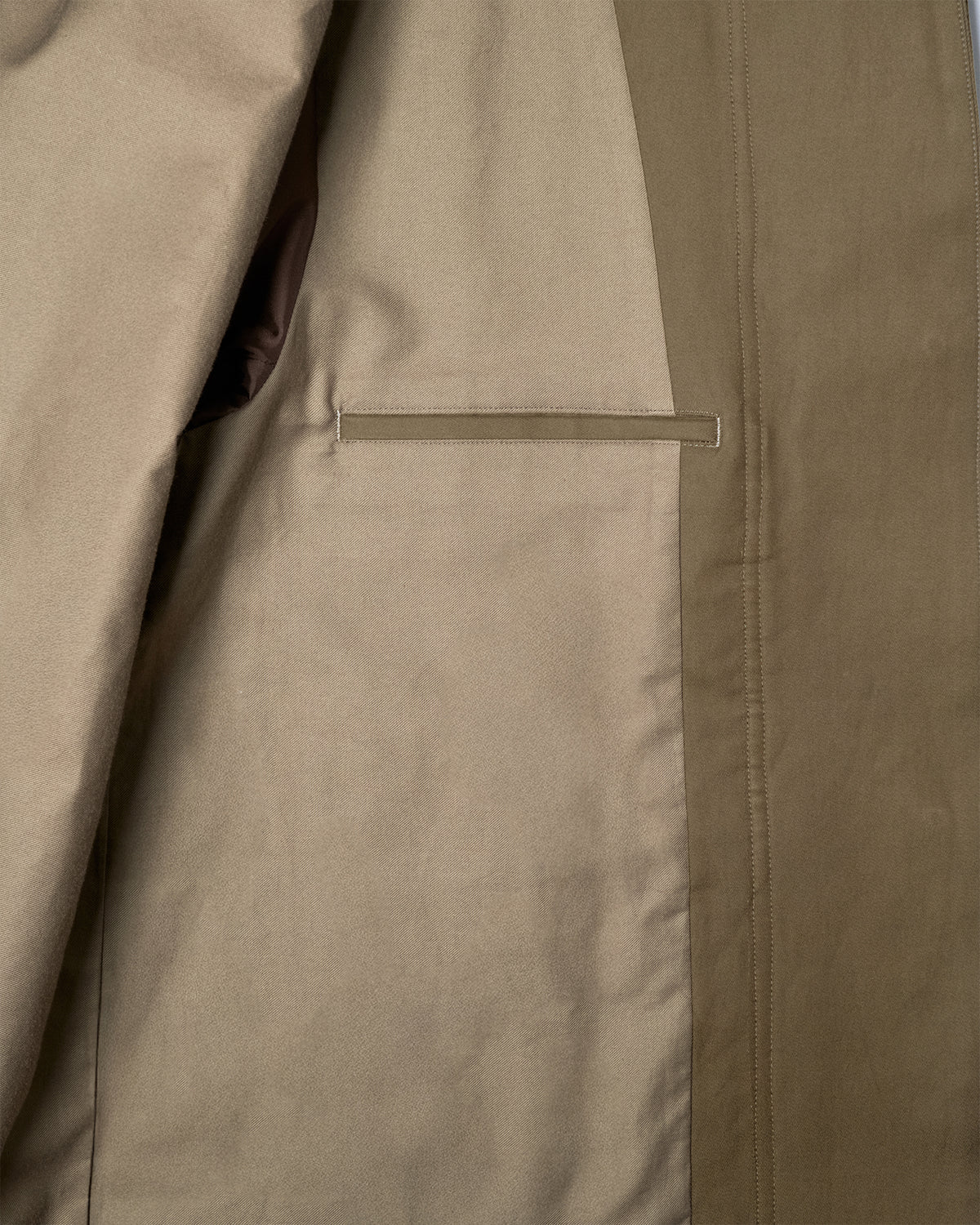 FOUNDOUR COTTON VISCOSE OVERCOAT BROWN(ファウンダコットンビスコースオーバーコートブラウン)|ONLINE BOUTIQUE(オンラインブティック)