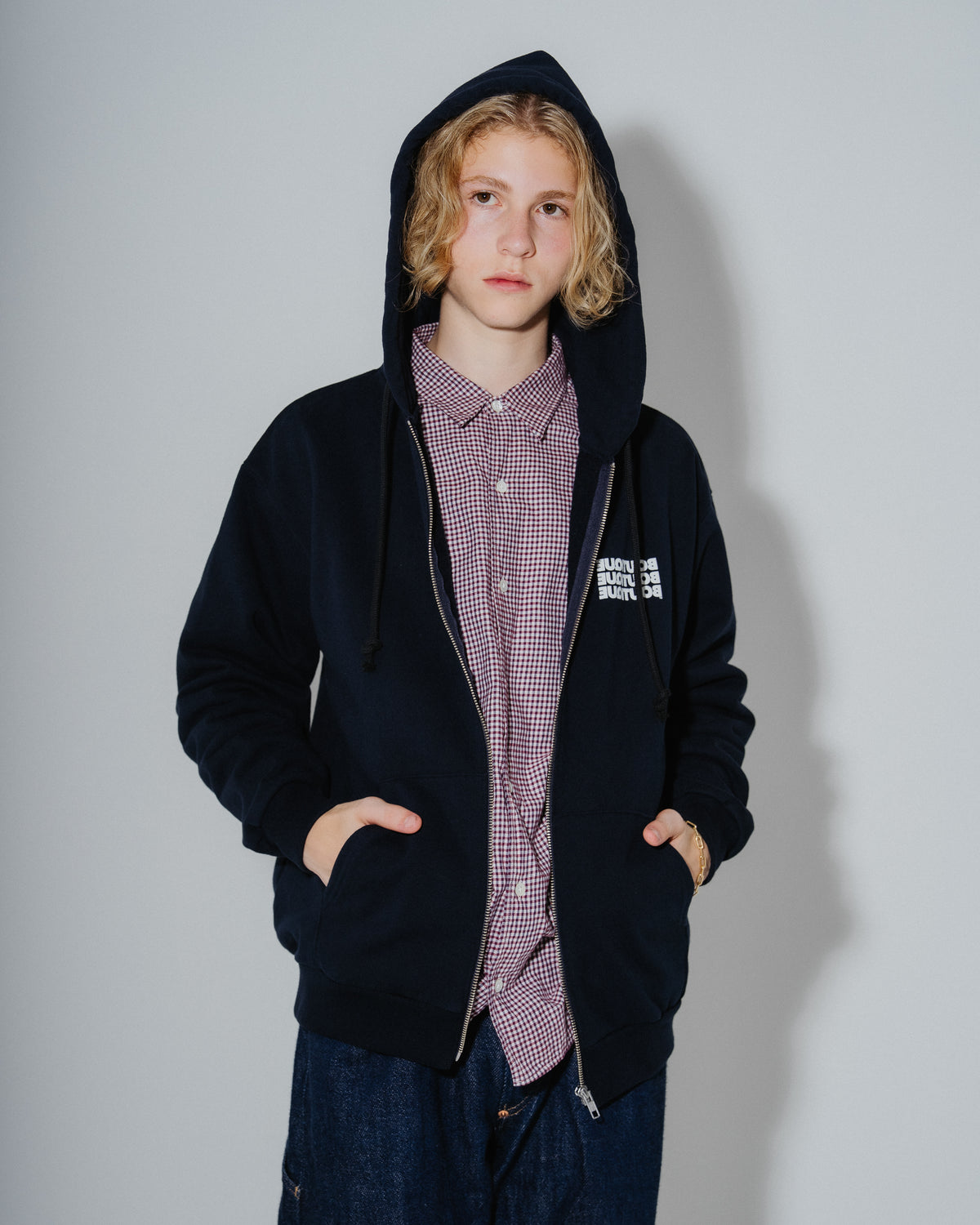 BOUTIQUE ZIP UP HOODIE NAVY(ブティックジップアップフーディーネイビー)|ONLINE BOUTIQUE(オンラインブティック)