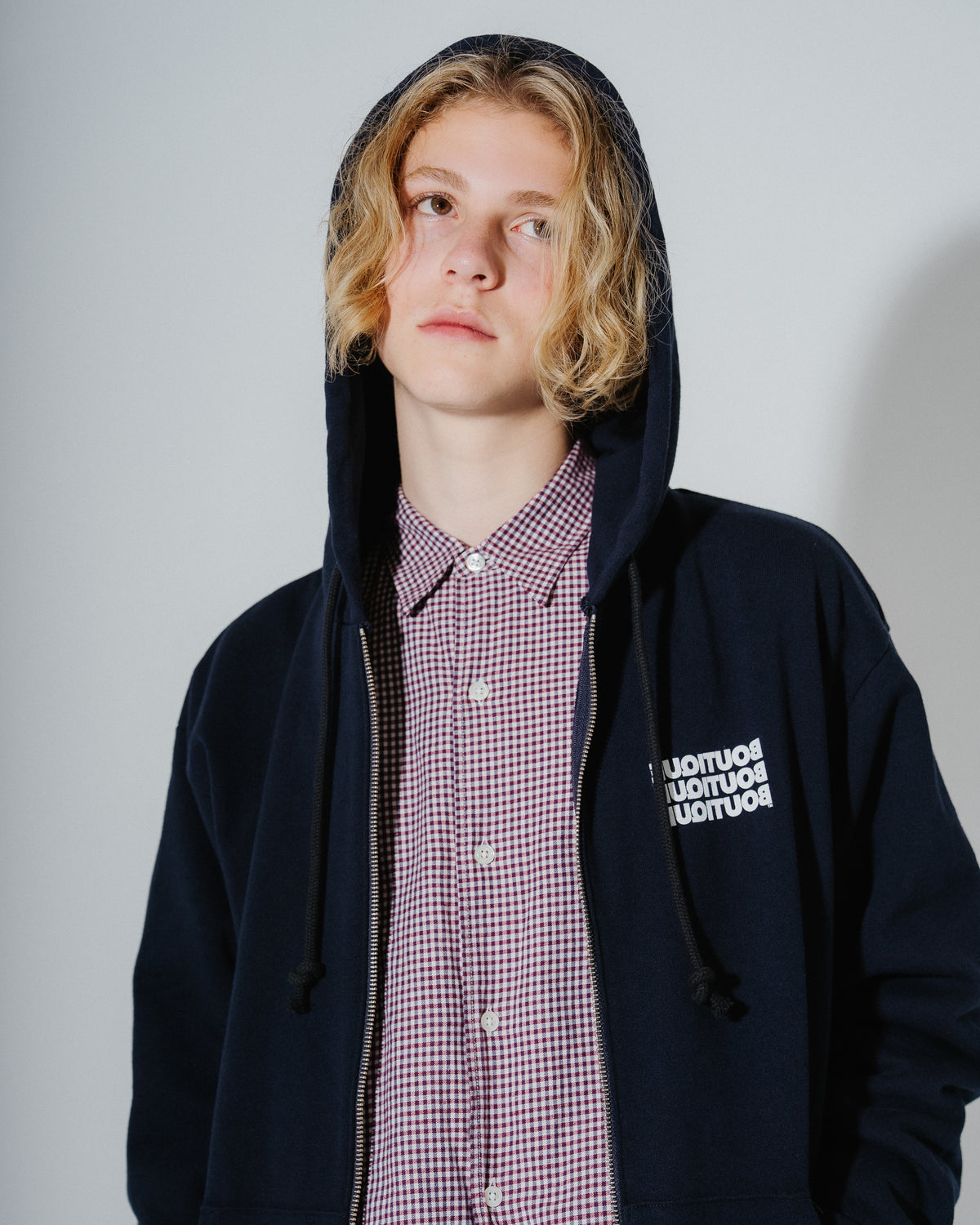 BOUTIQUE ZIP UP HOODIE NAVY(ブティックジップアップフーディーネイビー)|ONLINE BOUTIQUE(オンラインブティック)