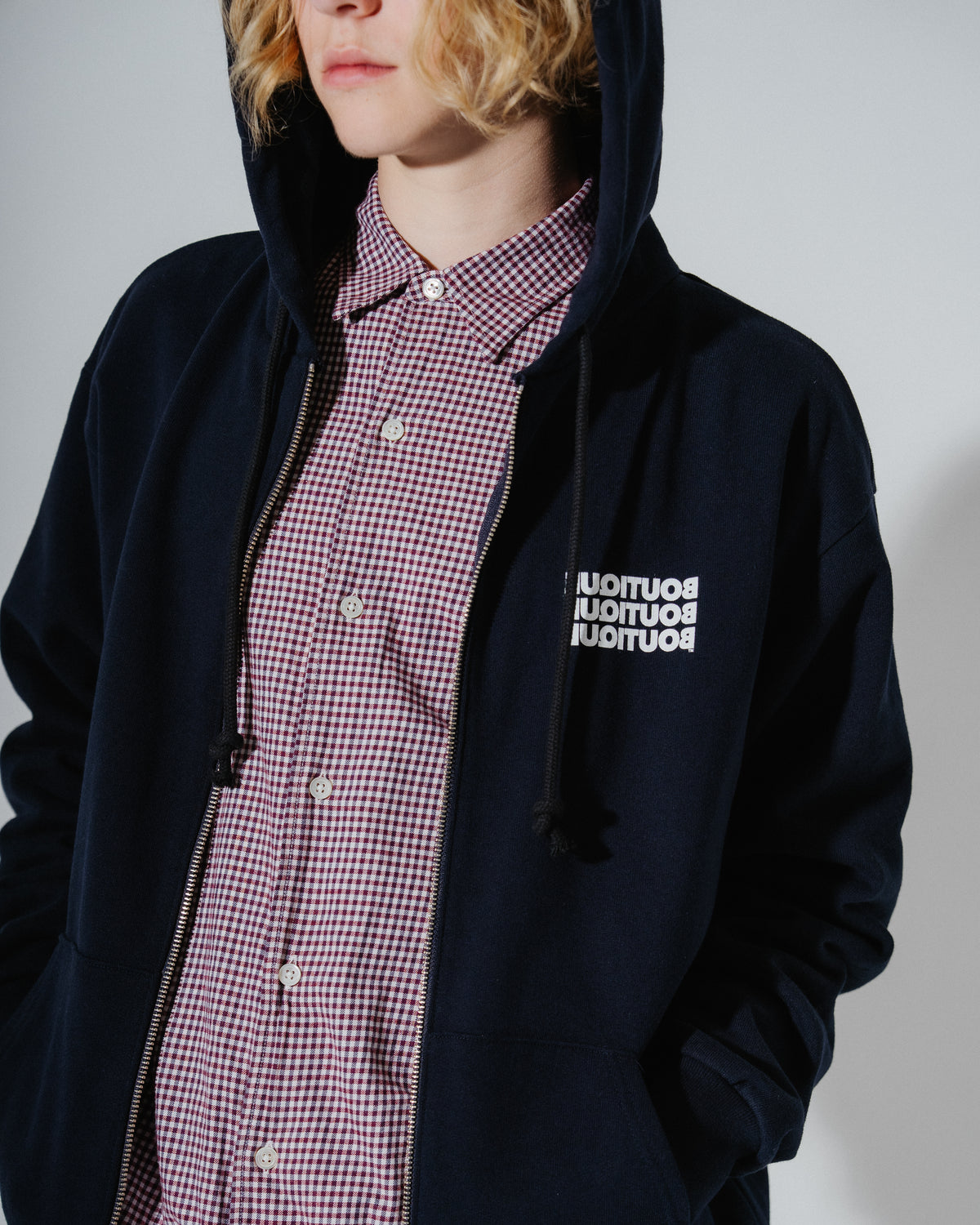 BOUTIQUE ZIP UP HOODIE NAVY(ブティックジップアップフーディーネイビー)|ONLINE BOUTIQUE(オンラインブティック)