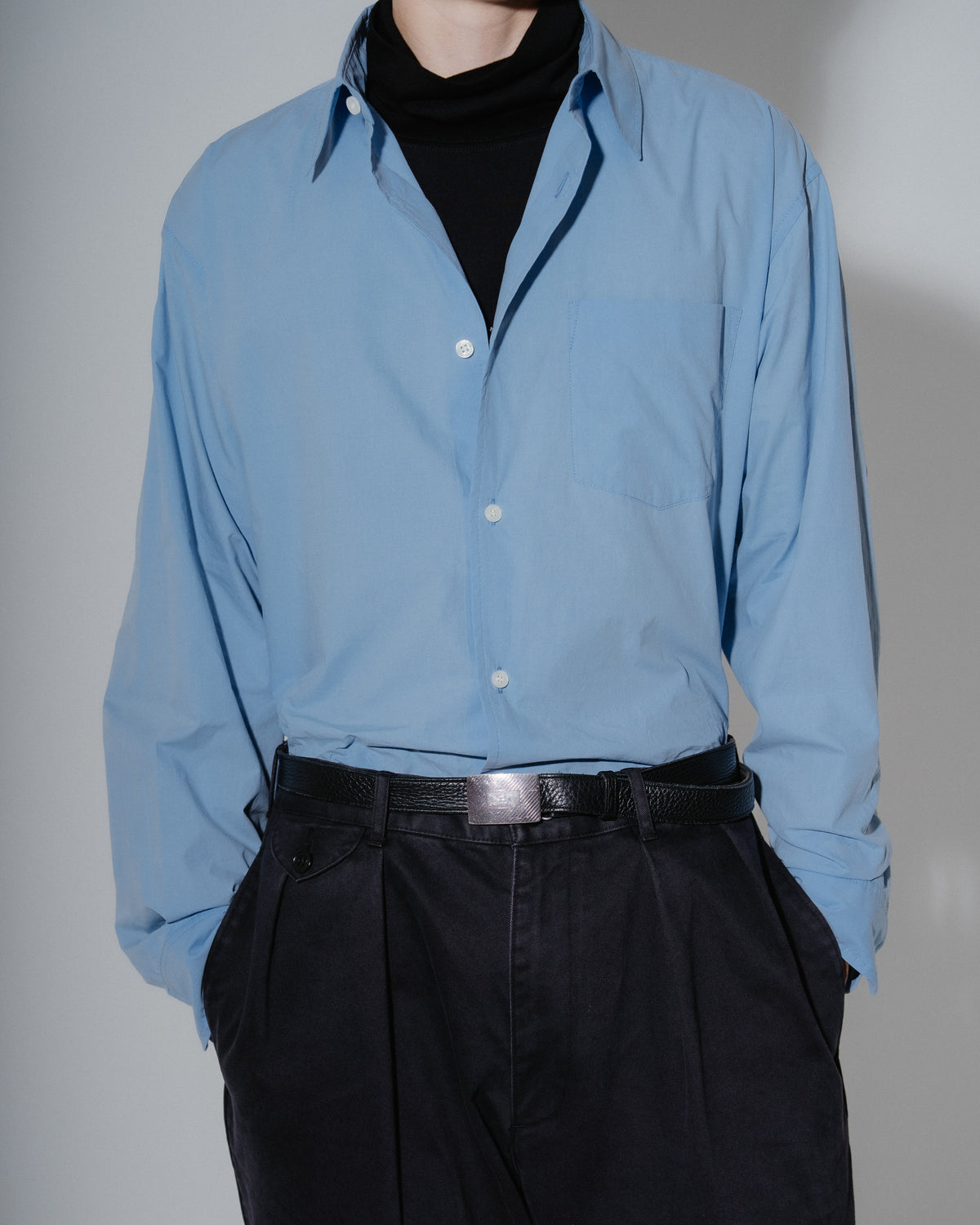 BOUTIQUE LONG SLEEVE BOX SHIRT SAX(ブティックロングスリーブボックスシャツサックス)|ONLINE BOUTIQUE(オンラインブティック)