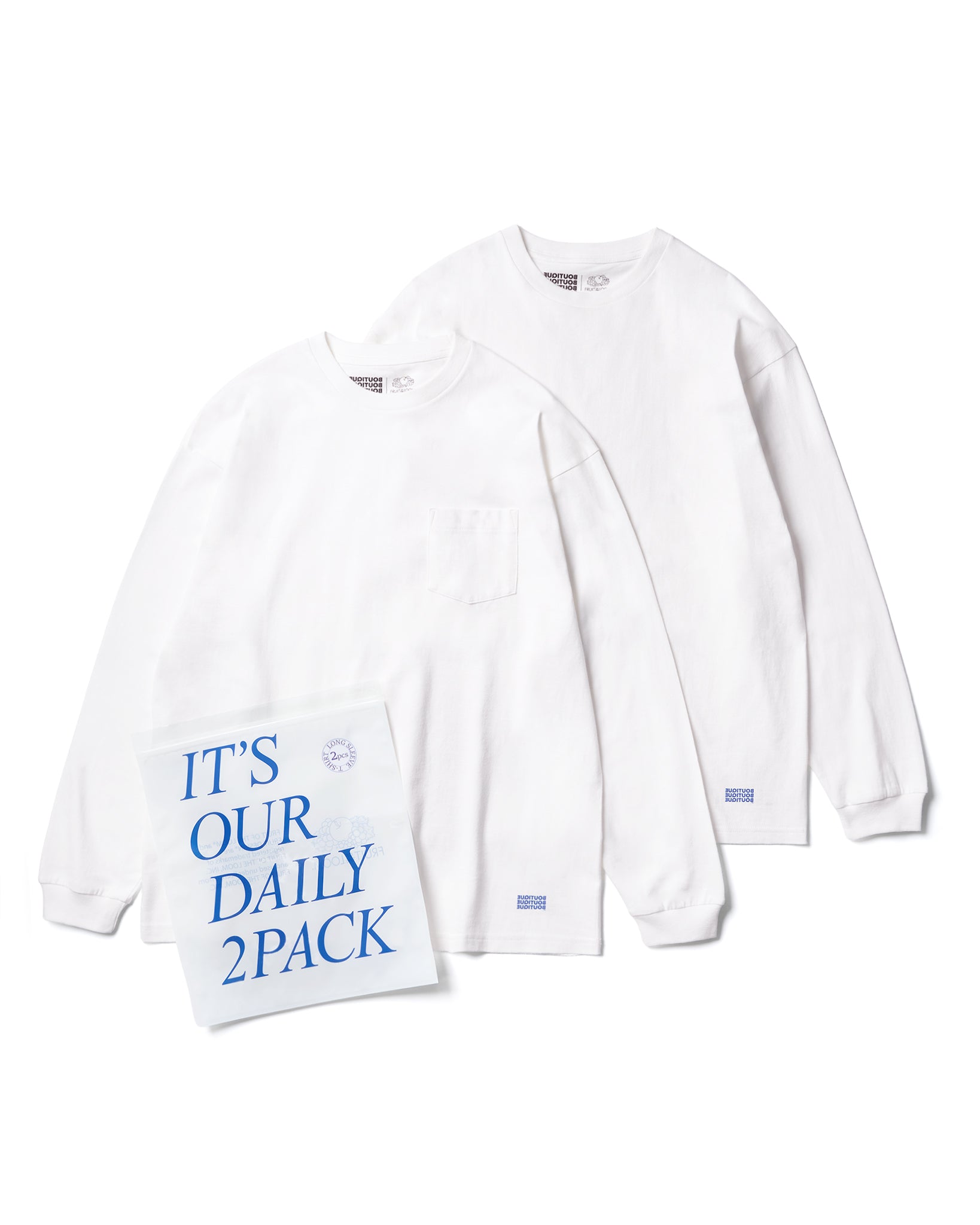 FRUIT OF THE LOOM WAKE 2P Tシャツ BOUTIQUE × FRUIT OF THE LOOM IT'S OUR DAILY 2PACK LONG SLEEVE TEE