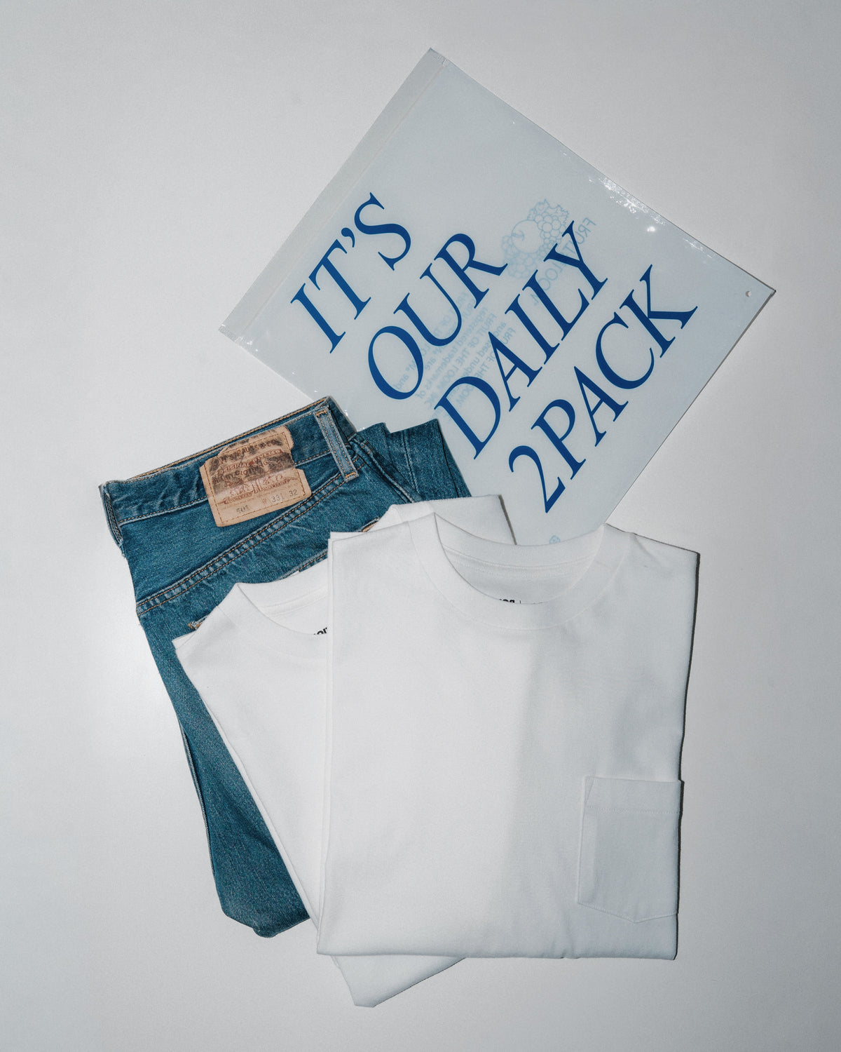 BOUTIQUE × FRUIT OF THE LOOM IT'S OUR DAILY 2PACK TEE WHITE(ブティック×フルーツオブザルームイッツアワーデイリー2パックTシャツホワイト)|ONLINE BOUTIQUE(オンラインブティック)