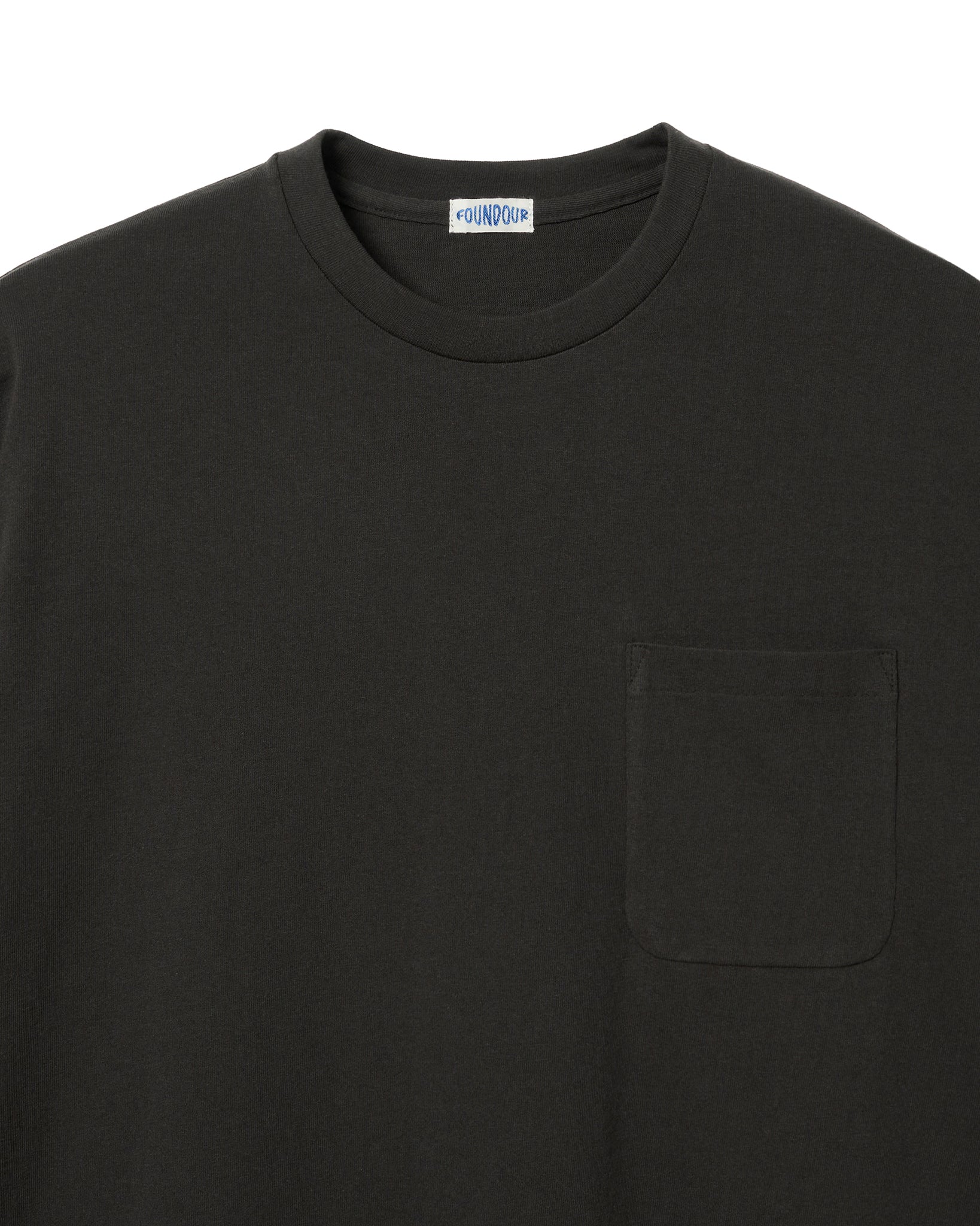 FOUNDOUR COTTON LONG SLEEVE POCKET TEE BLACK（ファウンダコットン