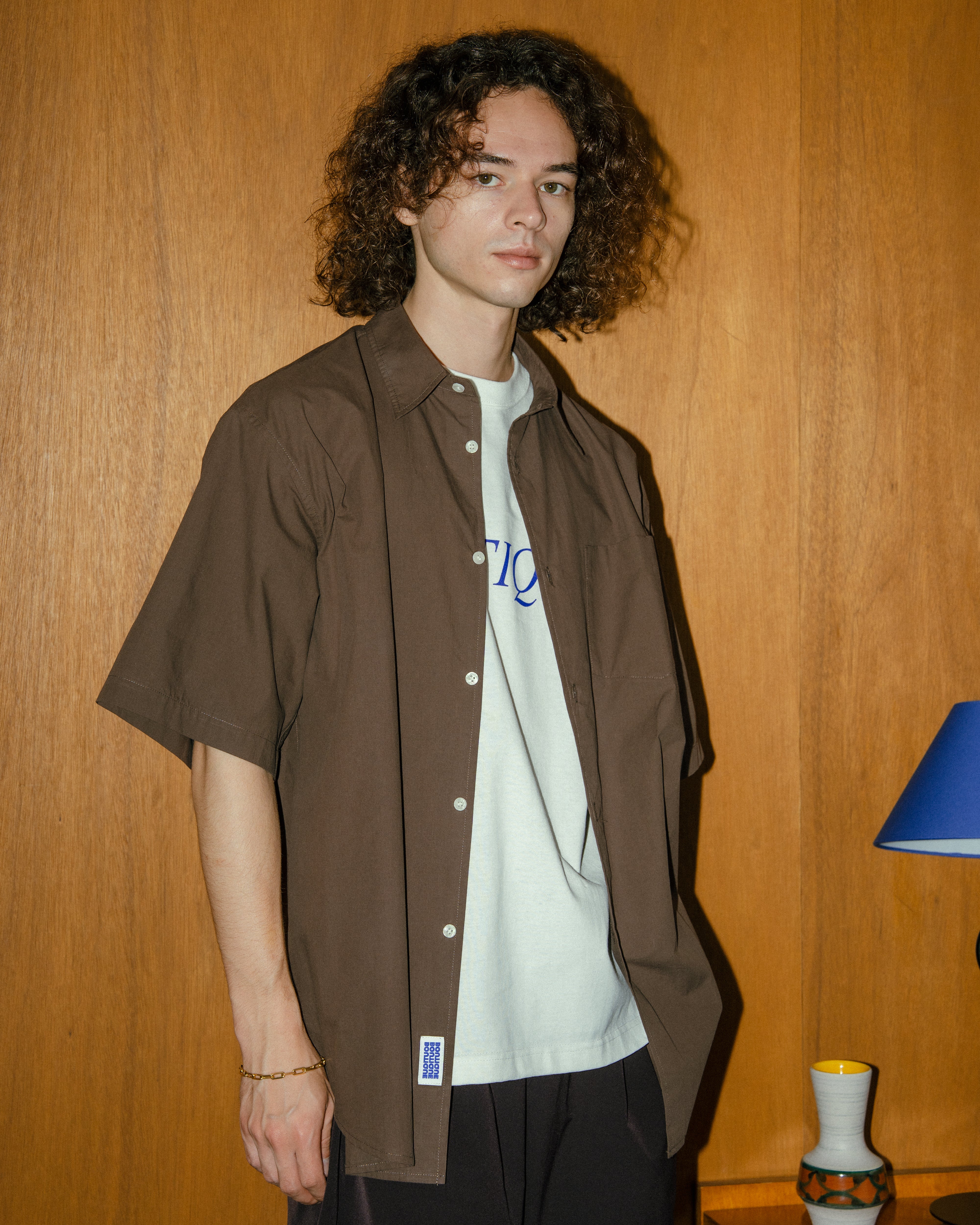 BOUTIQUE SHORT SLEEVE BOX SHIRT DARK BROWN（ブティックショートスリーブボックスシャツダークブラウン）｜ONLINE BOUTIQUE（オンラインブティック）