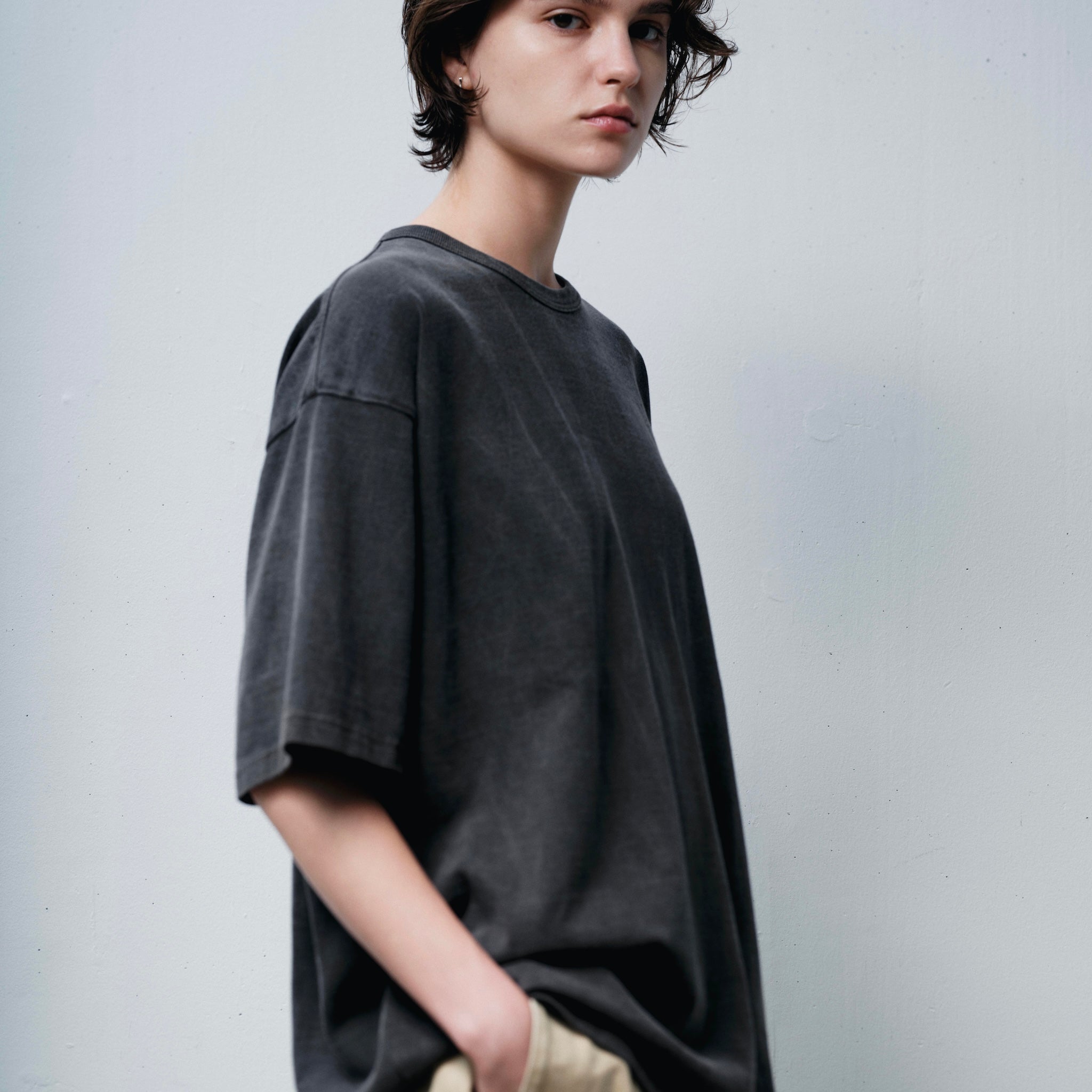 FOUNDOUR COTTON BD SHORT SLEEVE TEE BLACK（ファウンダコットンボタンダウンショートスリーブTシャツブラック）｜ONLINE BOUTIQUE（オンラインブティック）