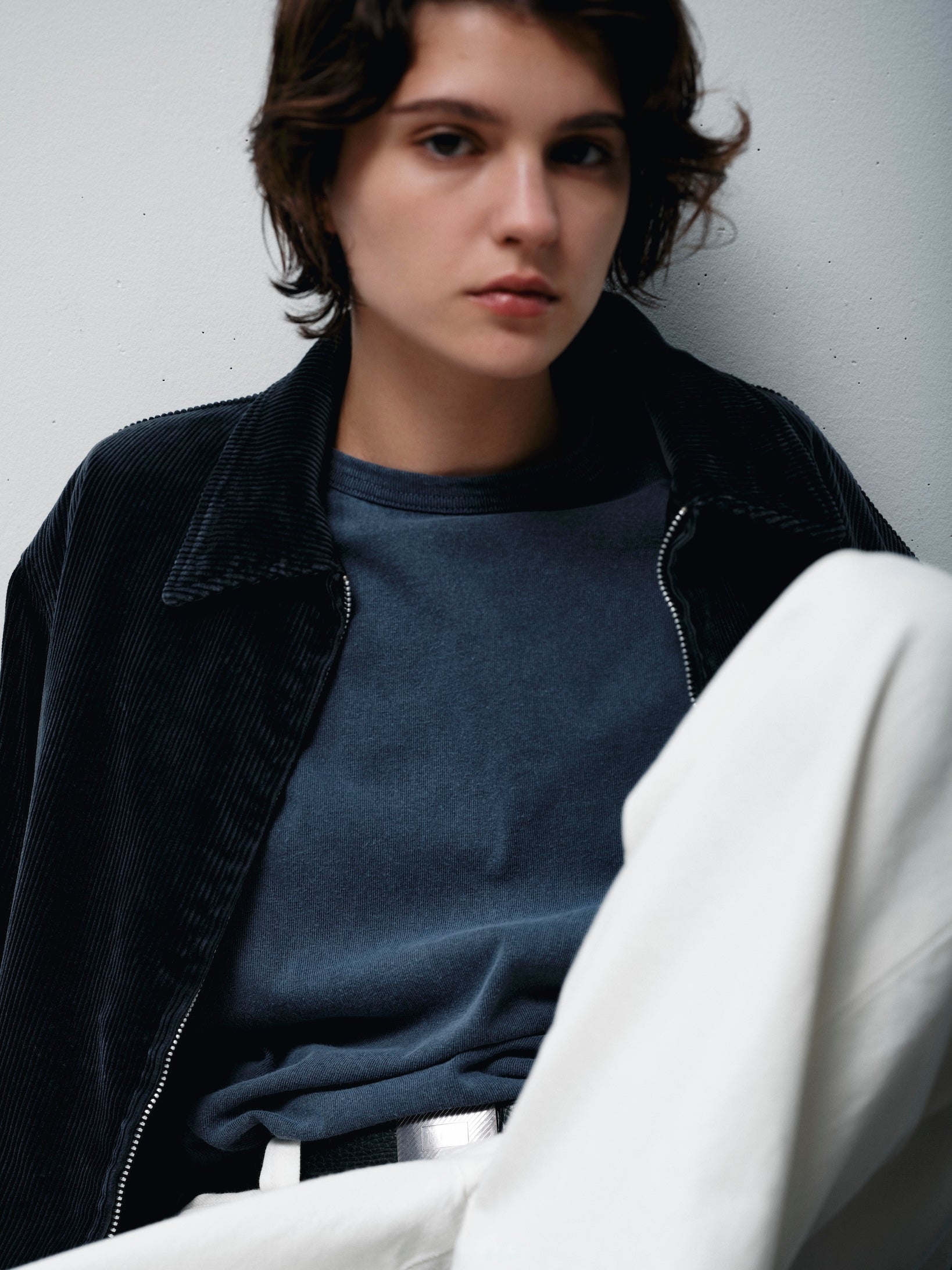 FOUNDOUR COTTON BD FADE LONG SLEEVE TEE NAVY（ファウンダコットンボタンダウンフェードロングスリーブTシャツネイビー）｜ONLINE BOUTIQUE（オンラインブティック）