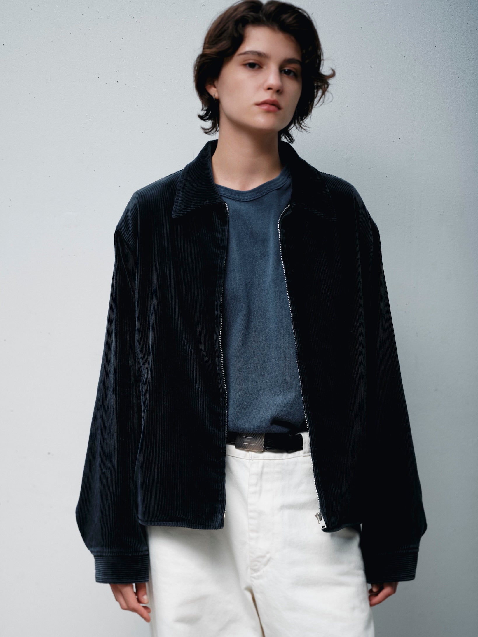 FOUNDOUR COTTON BD FADE LONG SLEEVE TEE NAVY（ファウンダコットンボタンダウンフェードロングスリーブTシャツネイビー）｜ONLINE BOUTIQUE（オンラインブティック）