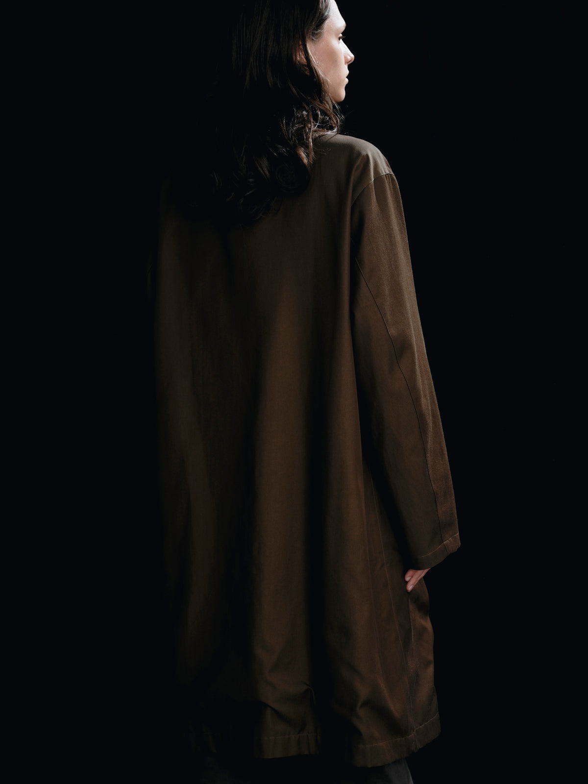 FOUNDOUR COTTON VISCOSE OVERCOAT BROWN（ファウンダコットンビスコースオーバーコートブラウン）｜ONLINE BOUTIQUE（オンラインブティック）