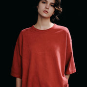 FOUNDOUR COTTON BD SHORT SLEEVE TEE RED（ファウンダコットンボタンダウンショートスリーブTシャツレッド）｜ONLINE BOUTIQUE（オンラインブティック）