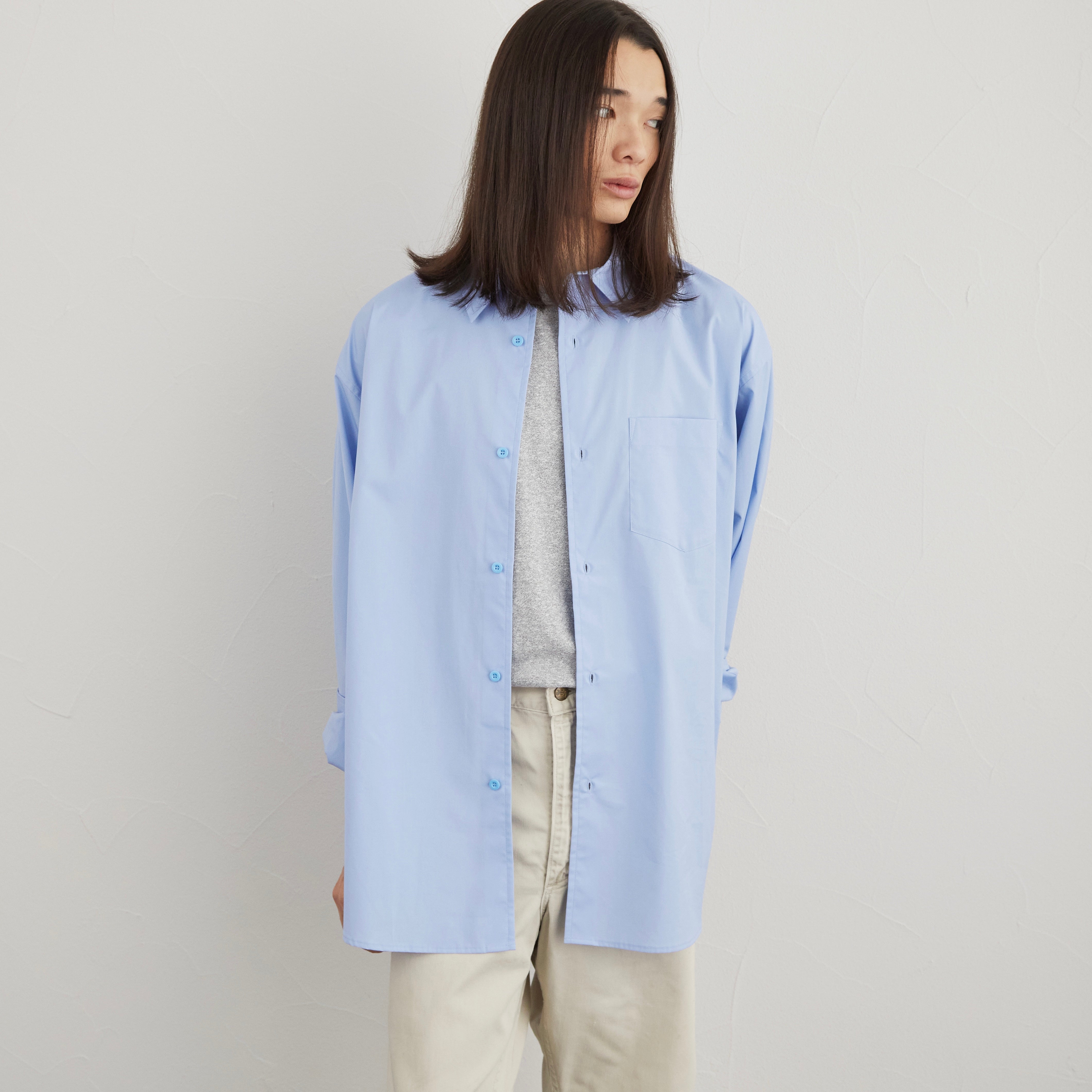 LONG SLEEVE BOX SHIRT BLUE（ロングスリーブボックスシャツ