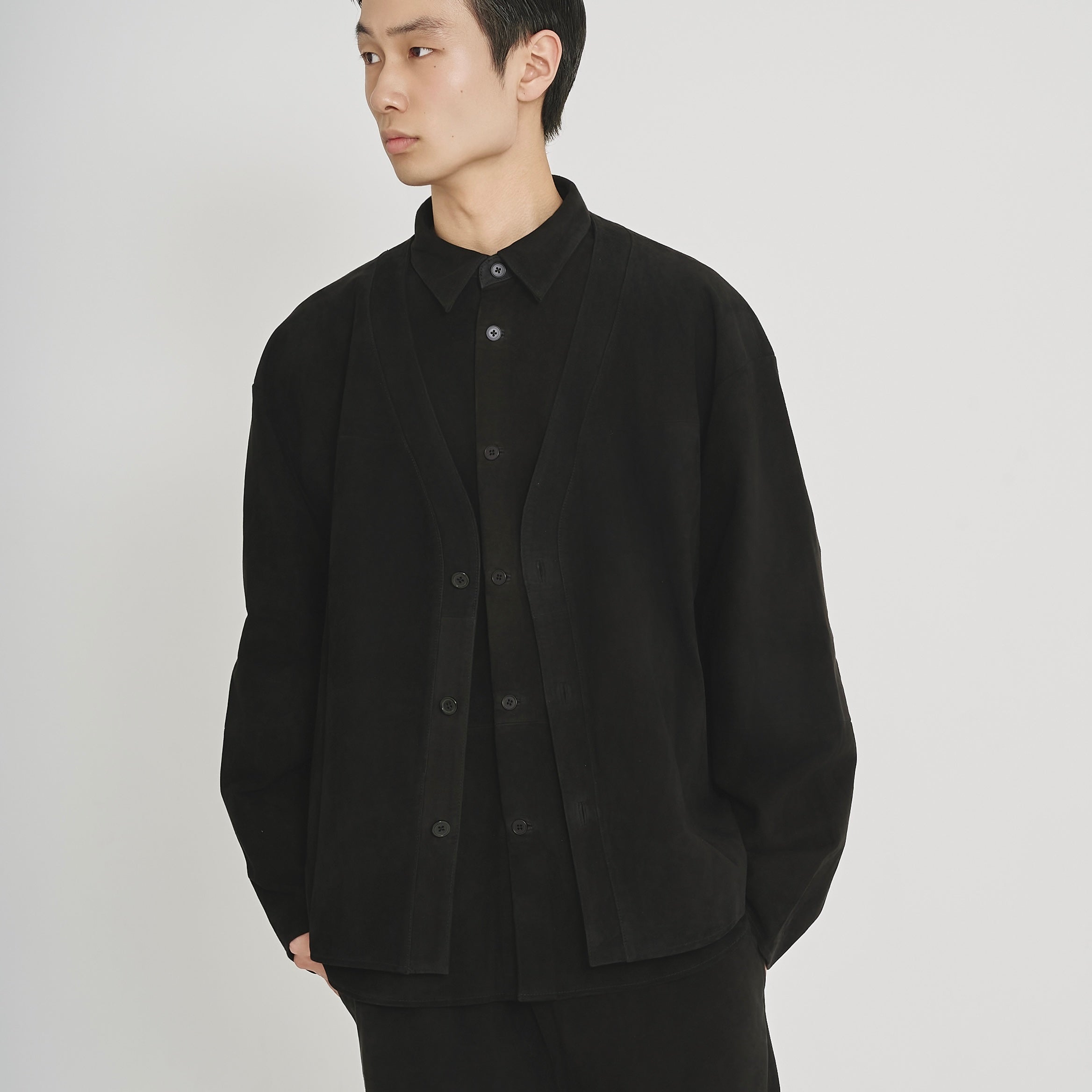 Morphee × BOUTIQUE SUEDE BLACK CARDIGAN JACKET（モルフェ