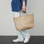 CC22 LEATHER TOTE BAG GLAY