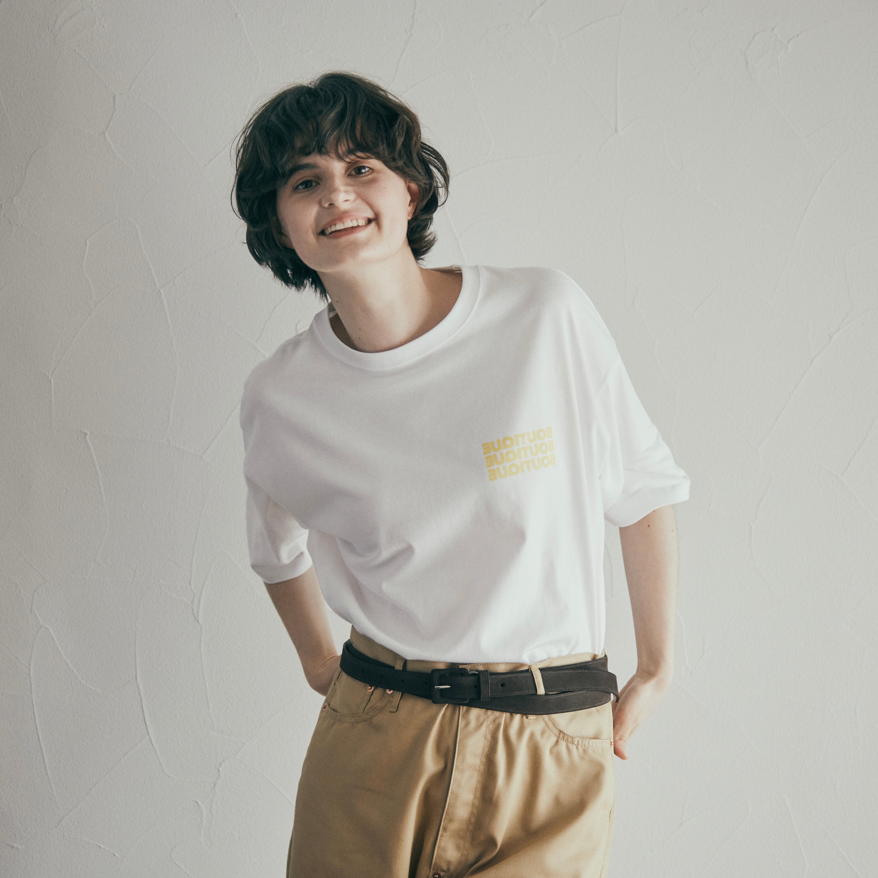 BOUTIQUE TEE WHITE & YELLOW（ブティックTシャツホワイト＆イエロー）｜ONLINE BOUTIQUE（オンラインブティック）