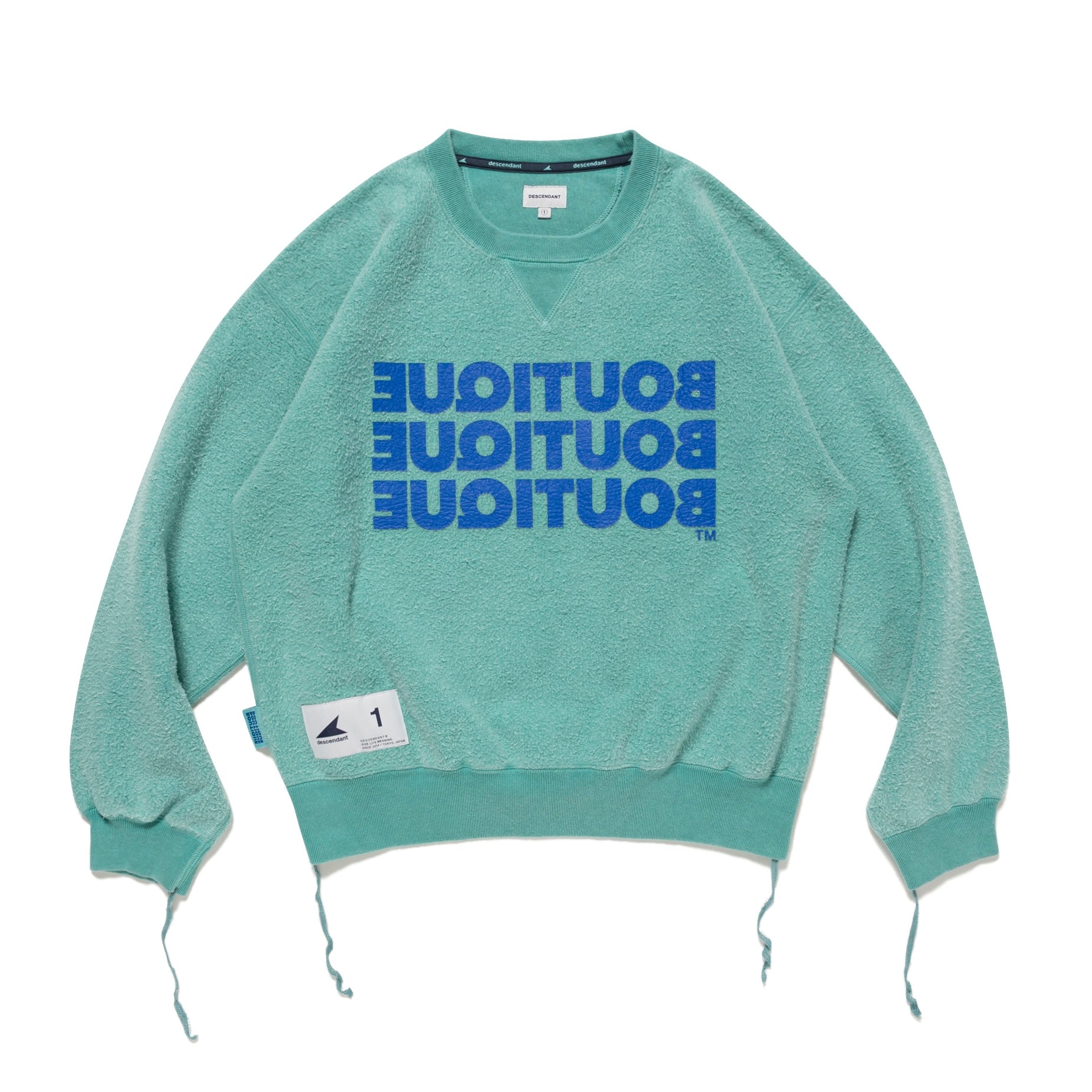 DESCENDANT × BOUTIQUE CREW NECK PIGMENT DYE TEAL（ディセンダント×ブティッククルーネックピグメントダイティール）｜ONLINE BOUTIQUE（オンラインブティック）