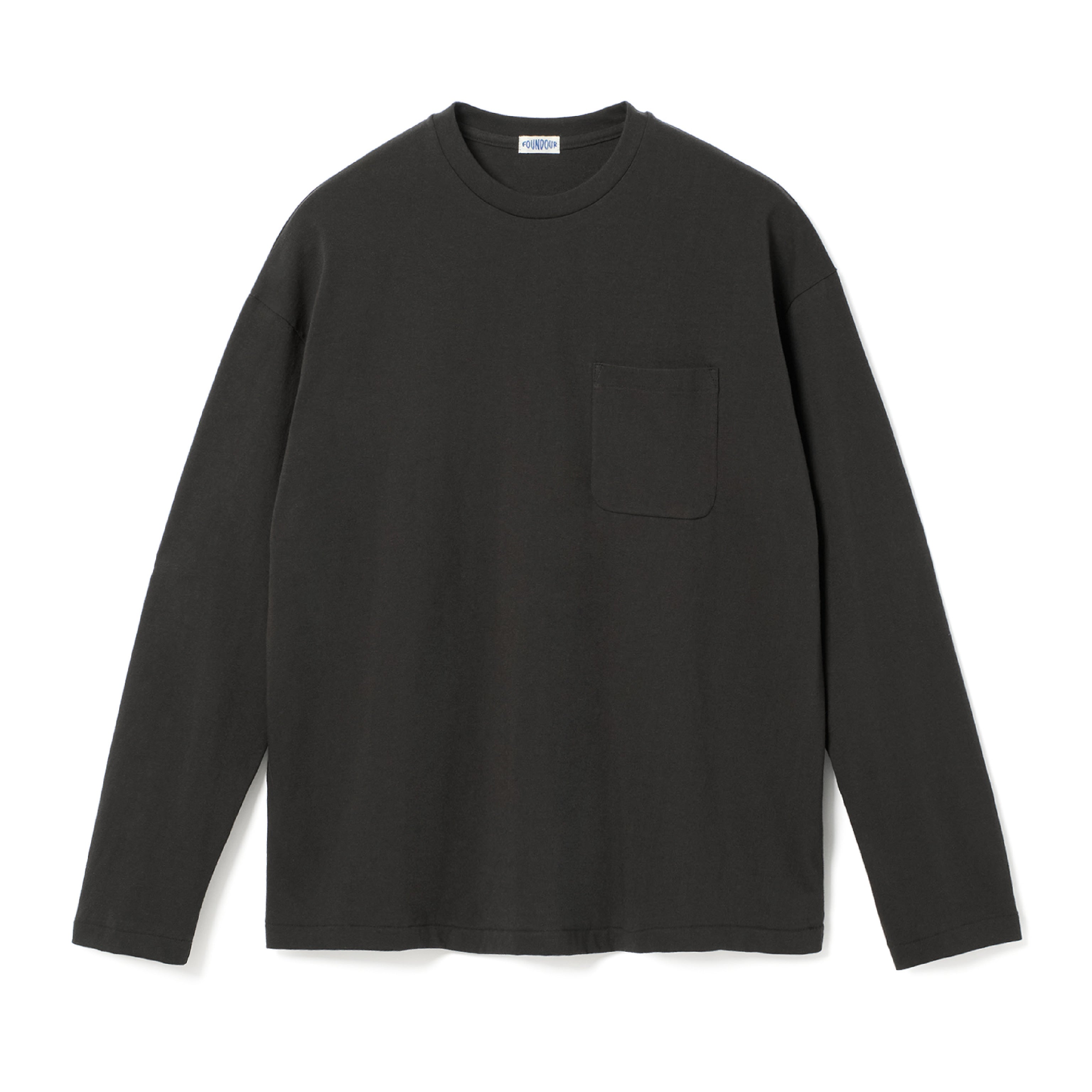 FOUNDOUR COTTON LONG SLEEVE POCKET TEE BLACK（ファウンダコットンロングスリーブポケットTシャツブラック）｜ONLINE BOUTIQUE（オンラインブティック）