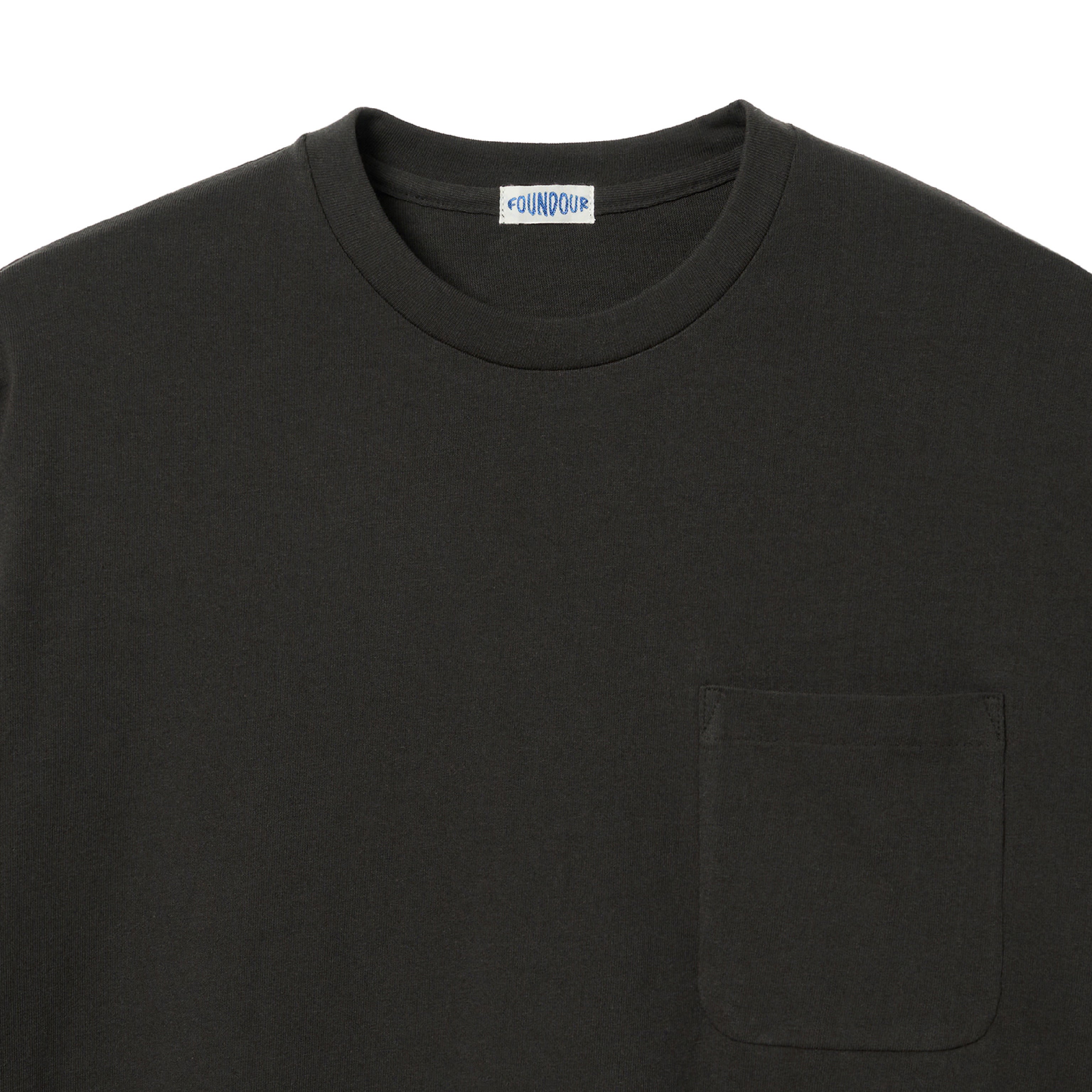 FOUNDOUR COTTON LONG SLEEVE POCKET TEE BLACK（ファウンダコットン