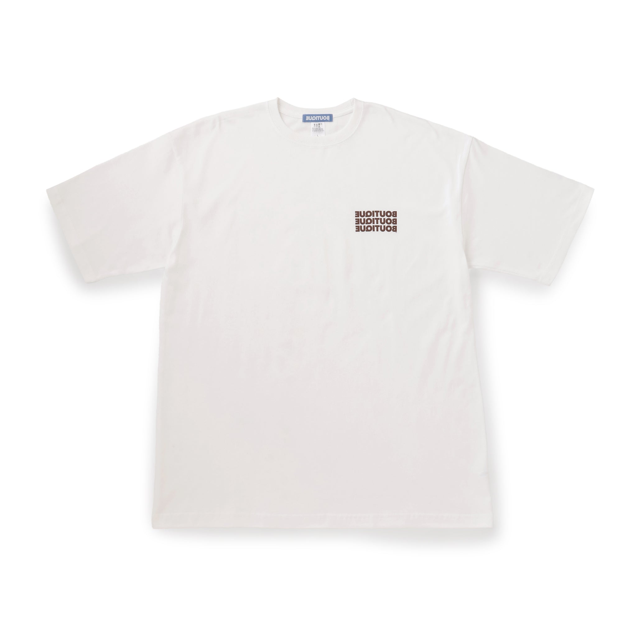 BOUTIQUE TEE WHITE & BROWN（ブティックTシャツホワイト＆ブラウン）｜ONLINE BOUTIQUE（オンラインブティック）