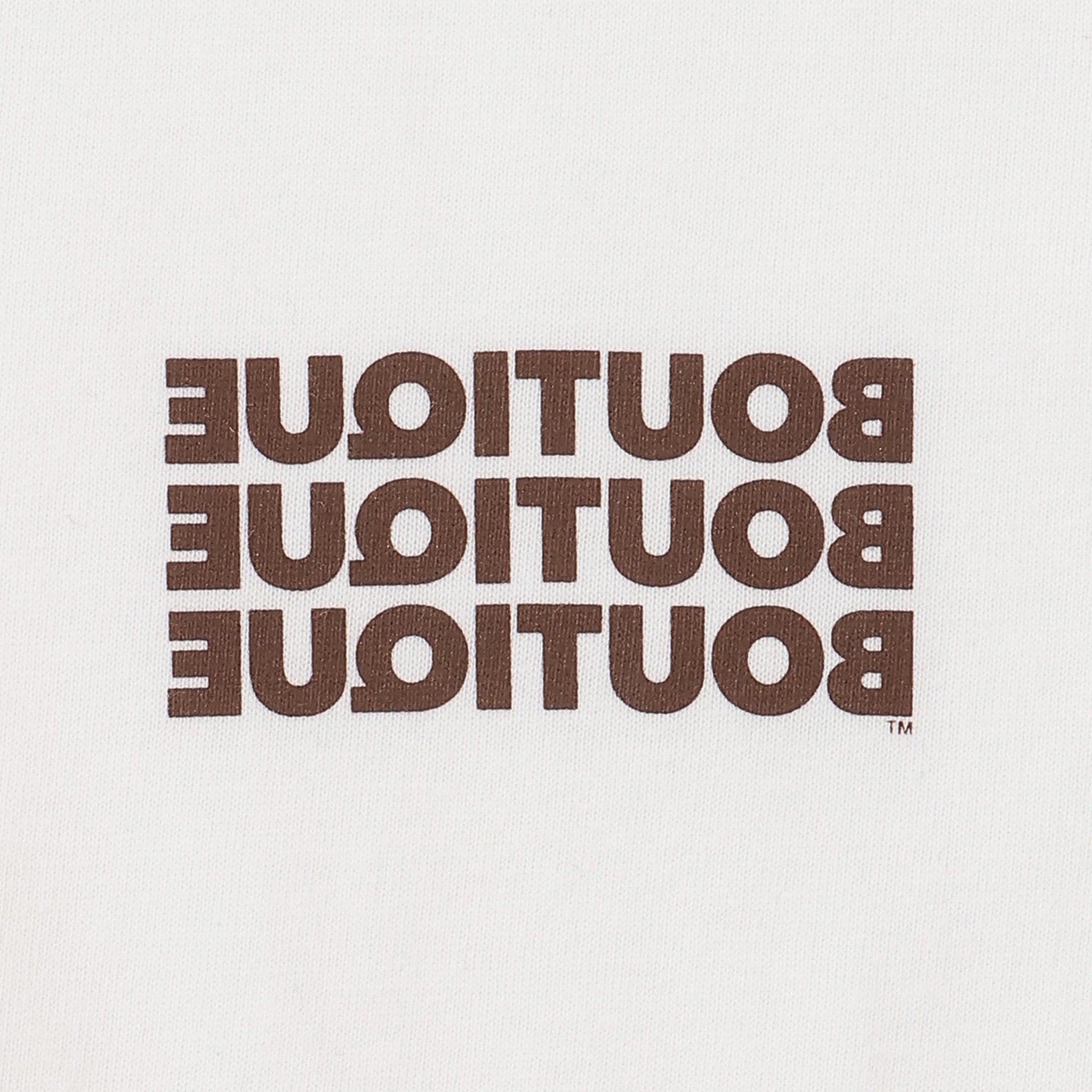 BOUTIQUE TEE WHITE & BROWN（ブティックTシャツホワイト＆ブラウン）｜ONLINE BOUTIQUE（オンラインブティック）