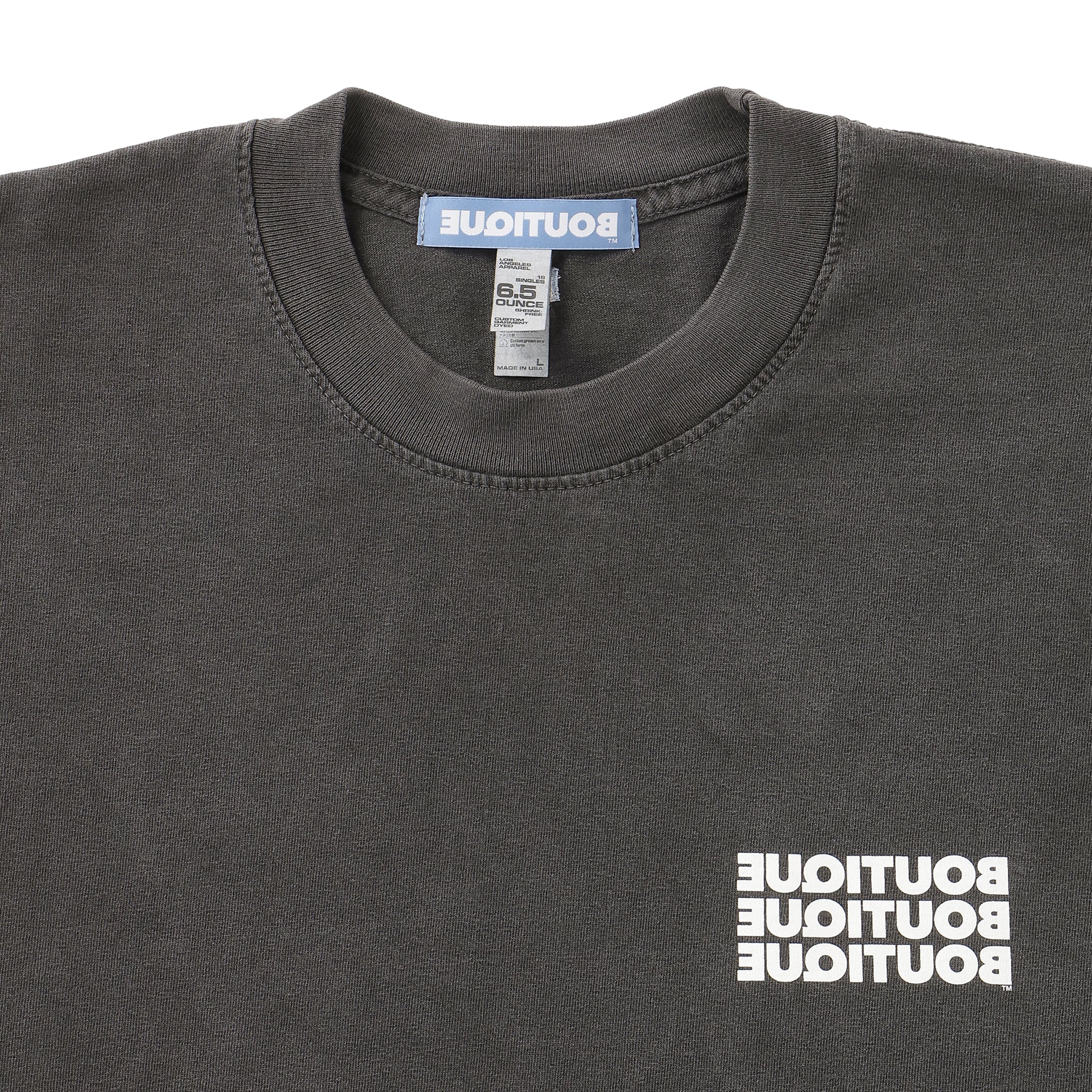 BOUTIQUE TEE GARMENT DYE CHARCOAL（ブティックTシャツガーメントダイチャコール）｜ONLINE BOUTIQUE（オンラインブティック）