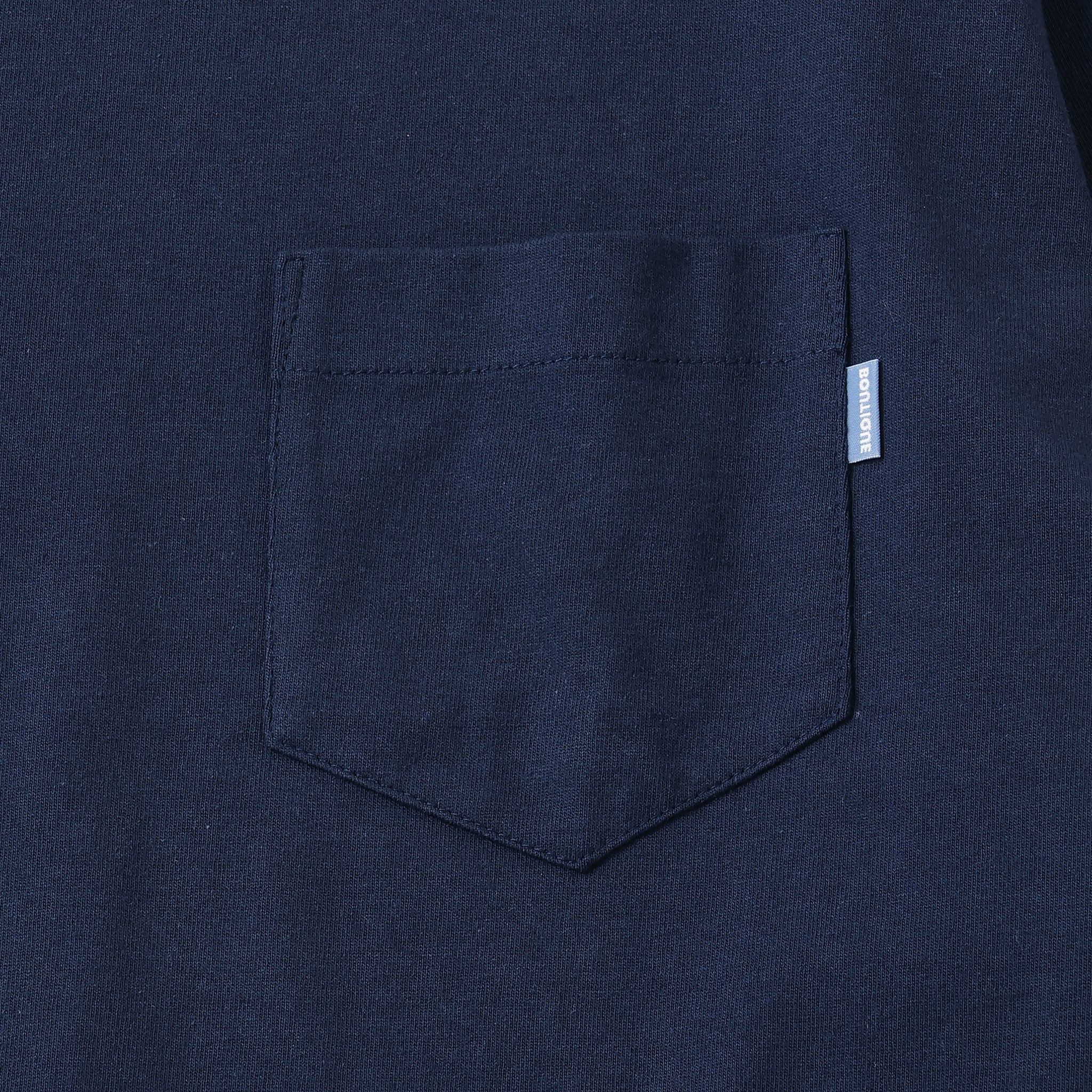 MOCK NECK LONG SLEEVE TEE NAVY（モックネックロングスリーブTシャツネイビー）｜ONLINE BOUTIQUE（オンラインブティック）