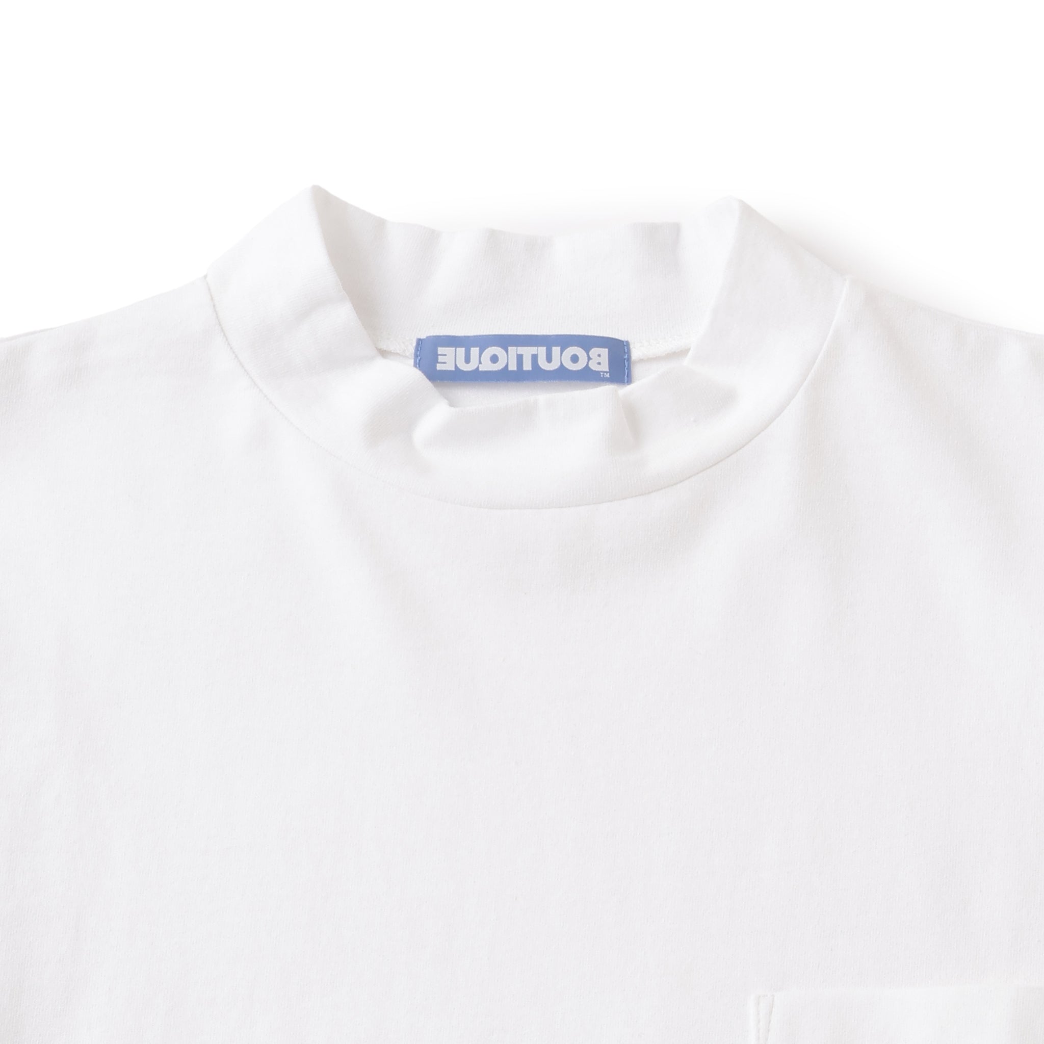 MOCK NECK LONG SLEEVE TEE WHITE（モックネックロングスリーブTシャツホワイト）｜ONLINE BOUTIQUE（オンラインブティック）