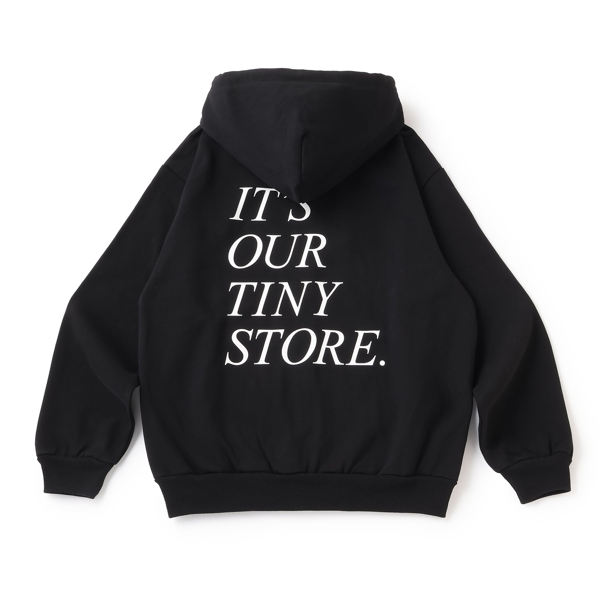 IT'S OUR TINY STORE ZIP UP HOODIE BLACK（イッツアワータイニーストアフルジップアップパーカーブラック）｜ONLINE BOUTIQUE