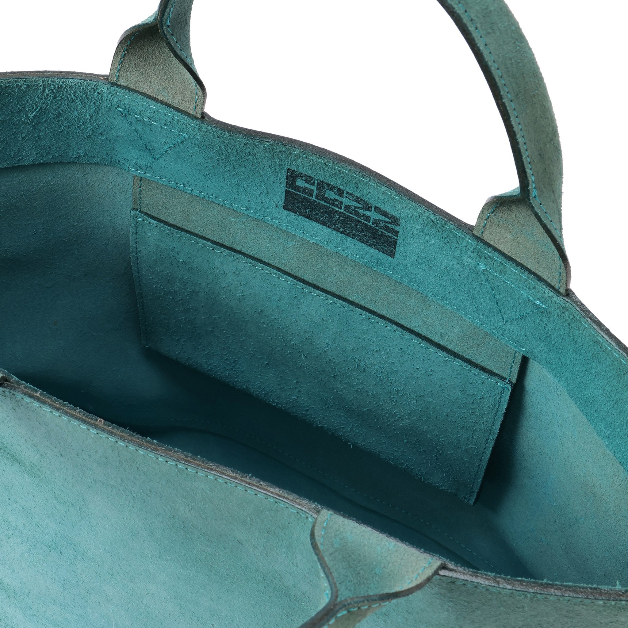 CC22 LEATHER TOTE TURQUOISE