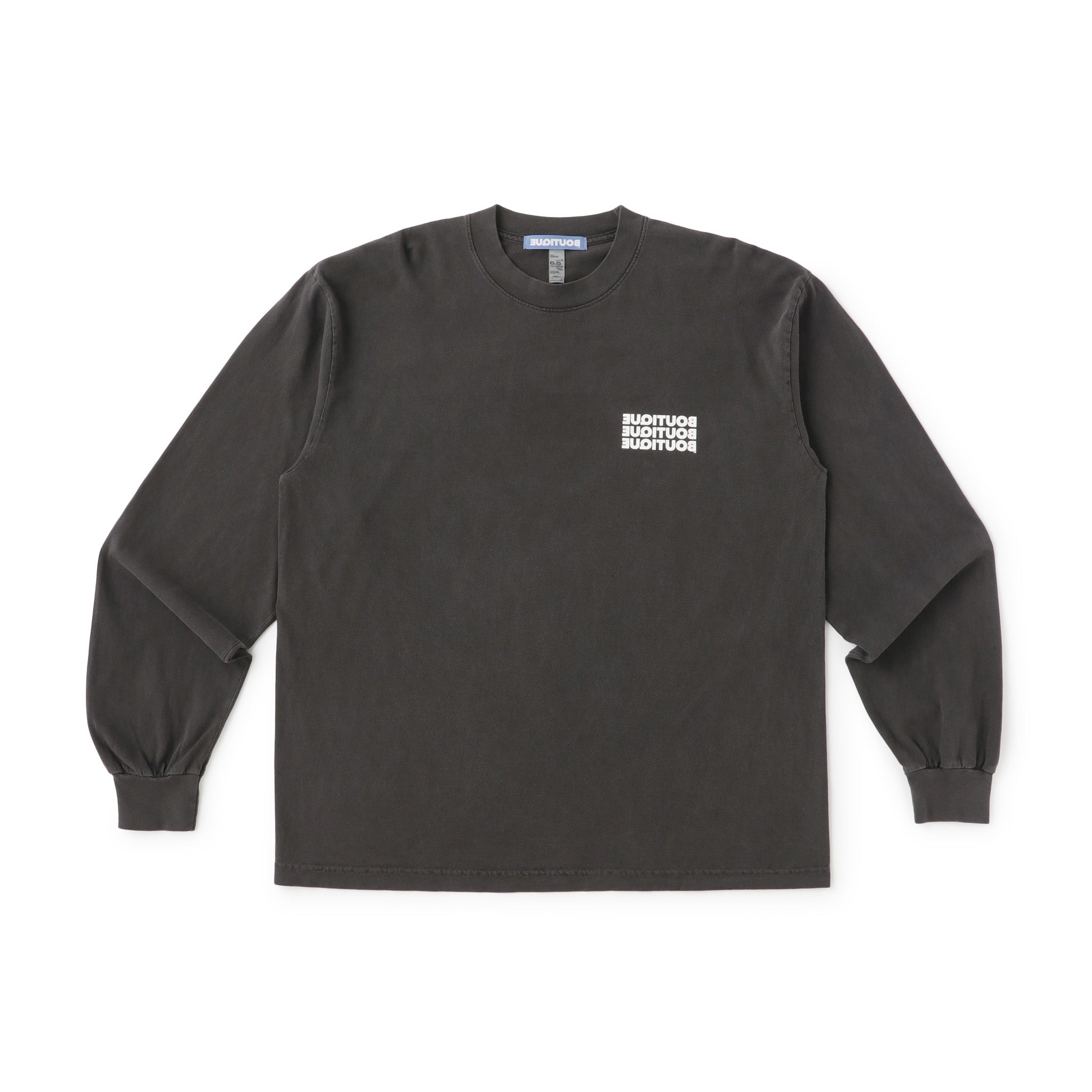 S TEE GARMENT DYE CHARCOAL（ブティックロングスリーブTシャツガーメントダイチャコール）｜ONLINE BOUTIQUE（オンラインブティック）
