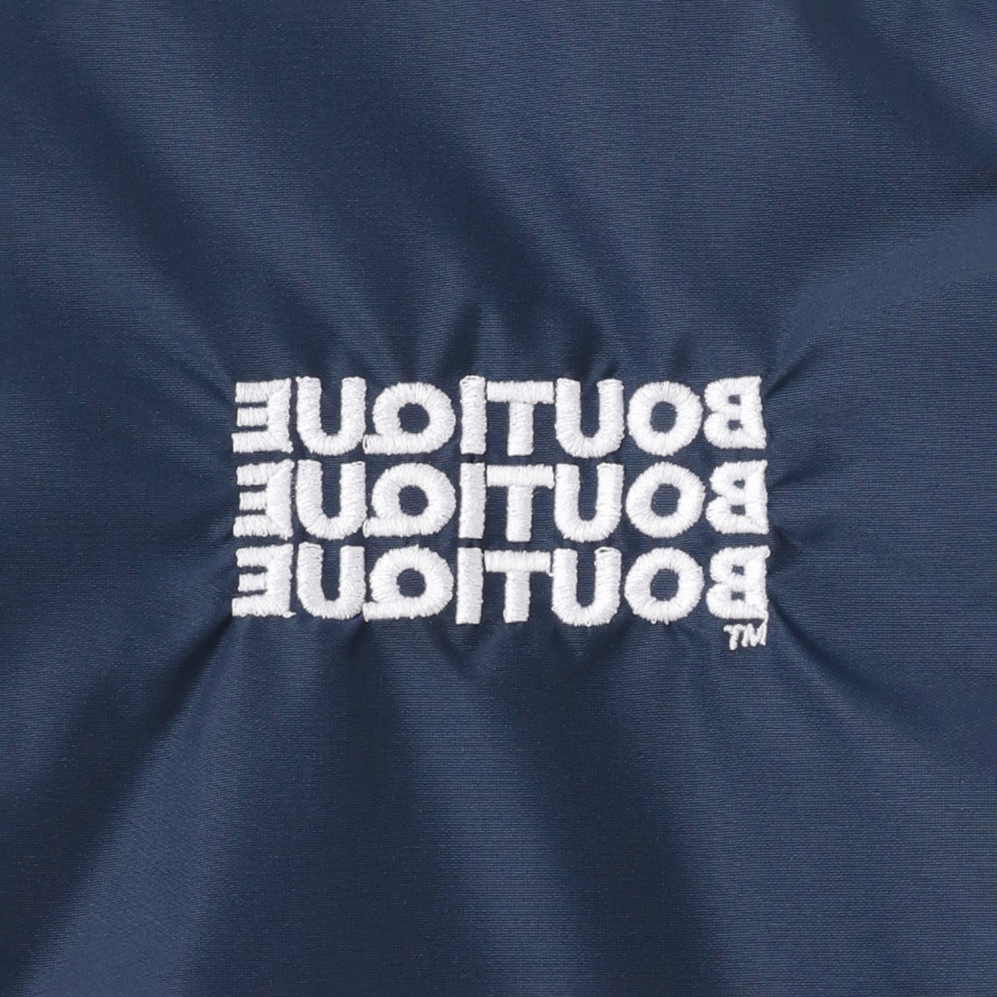 BOUTIQUE NYLON × FLEECE STAND COLLAR NAVY（ブティックナイロン